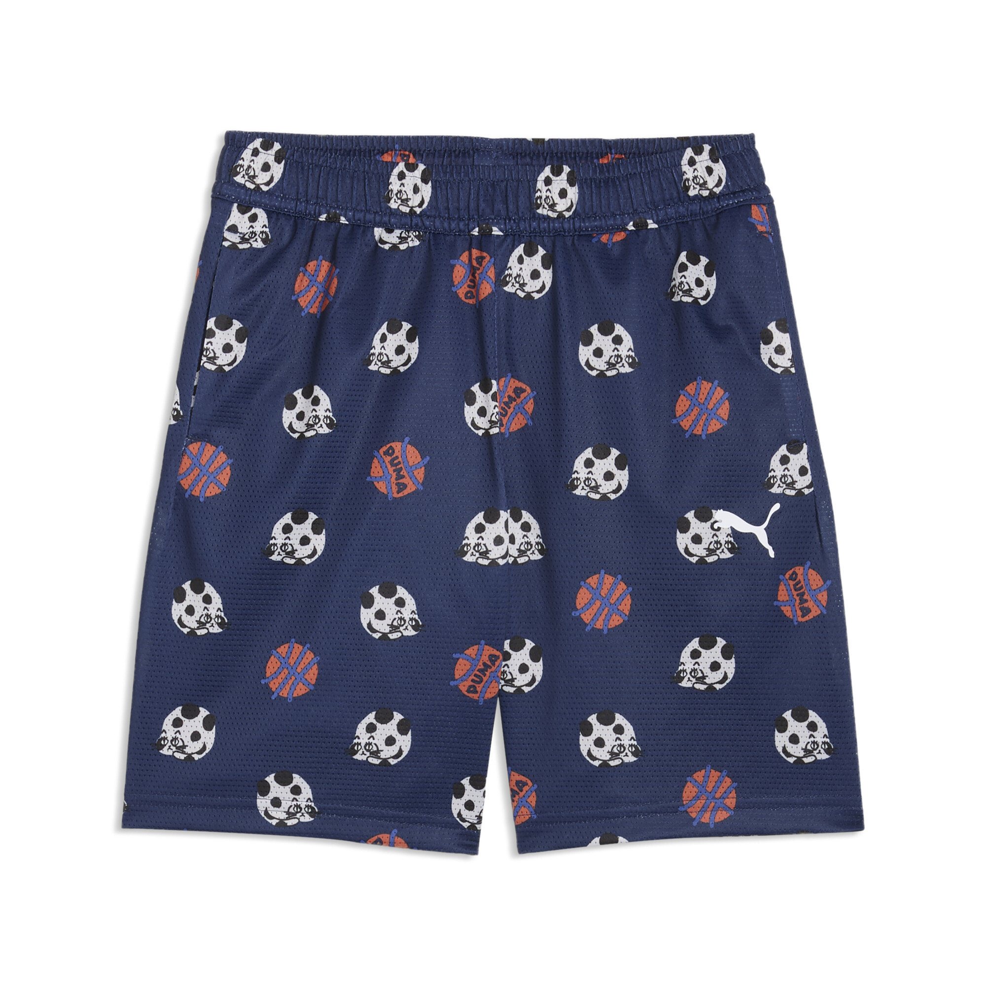 PUMA Sporty Cats relaxte short met print, Blauw, Maat 4-5Y