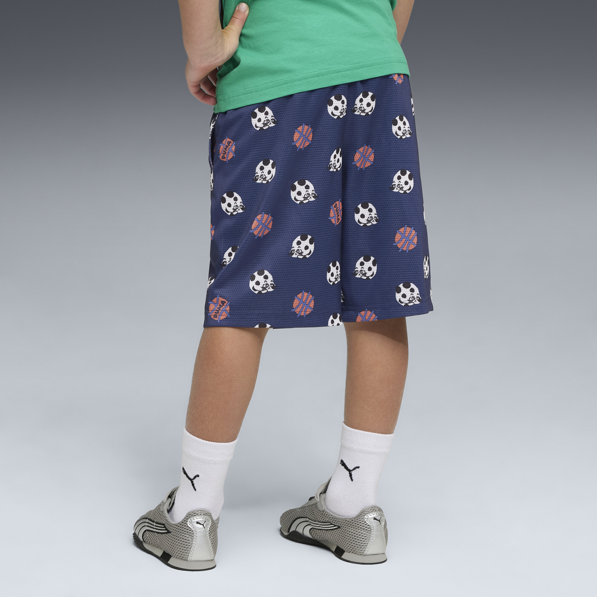 PUMA Sporty Cats relaxte short met print, Blauw, Maat 4-5Y thumbnail 3