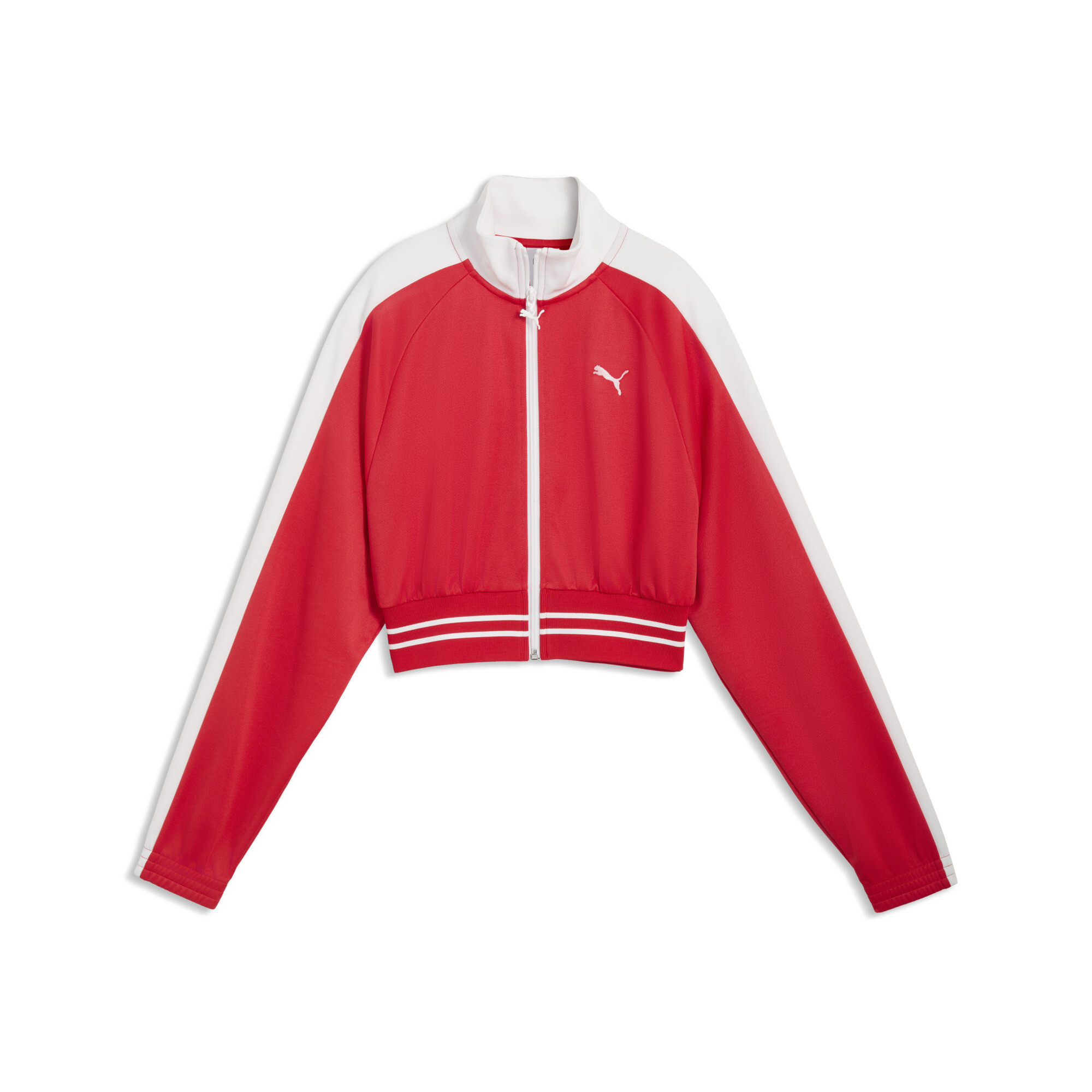 PUMA T7 relaxed cropped trainingsjack voor Dames, Rood, Maat XL thumbnail 3