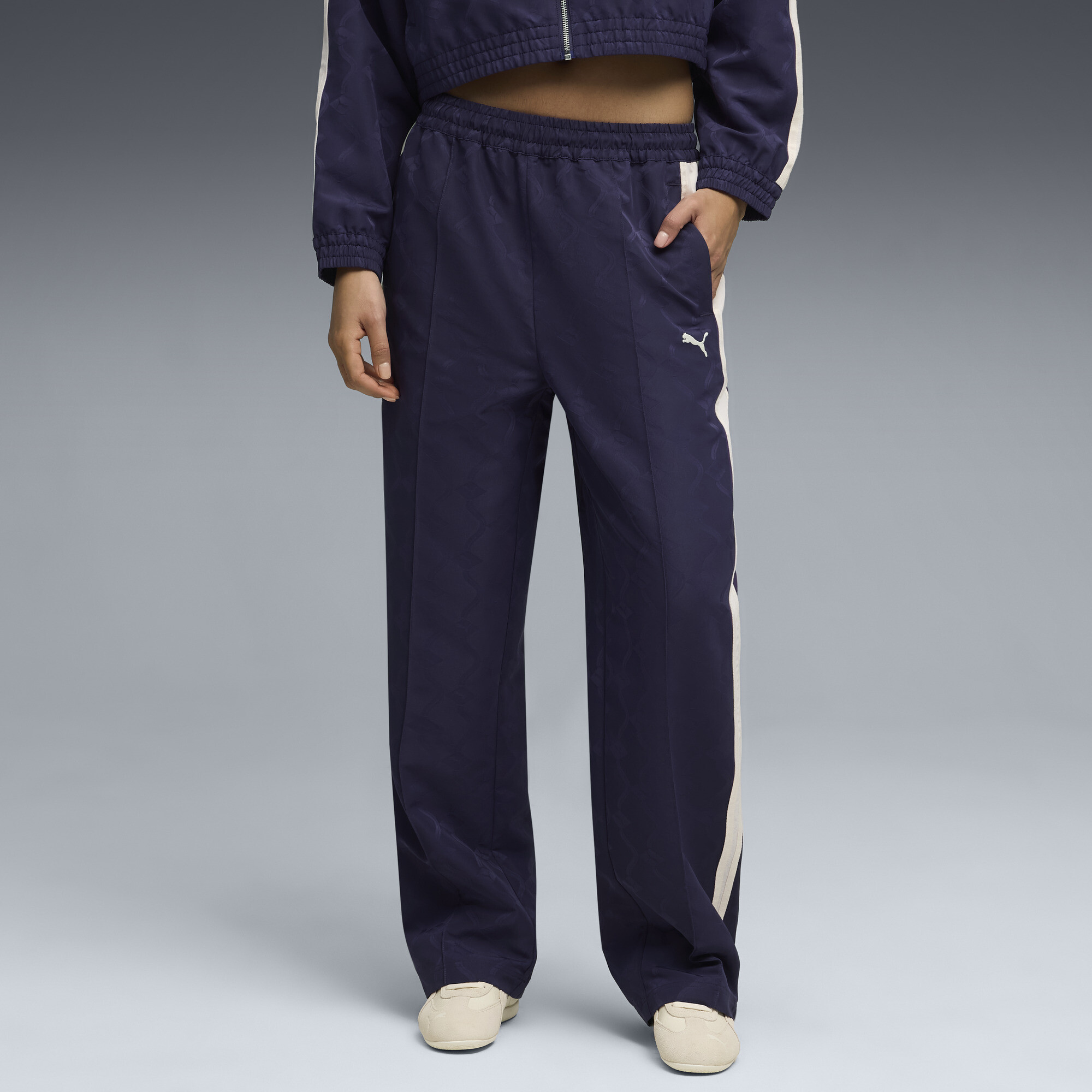 PUMA T7 Women's Jacquard Track Pants in Purple, Size S
