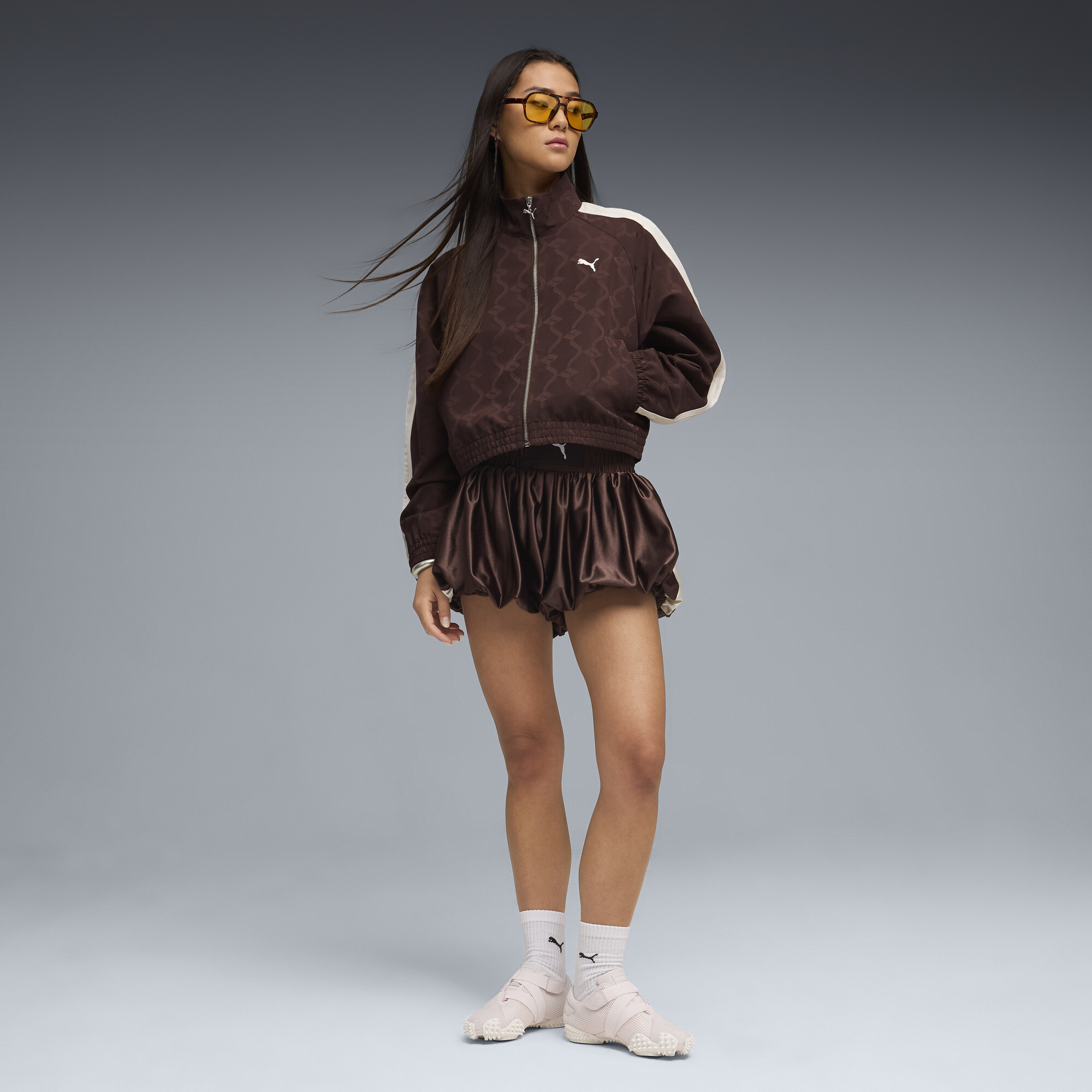 PUMA T7 trainingsjack voor Dames, Bruin, Maat M thumbnail 4