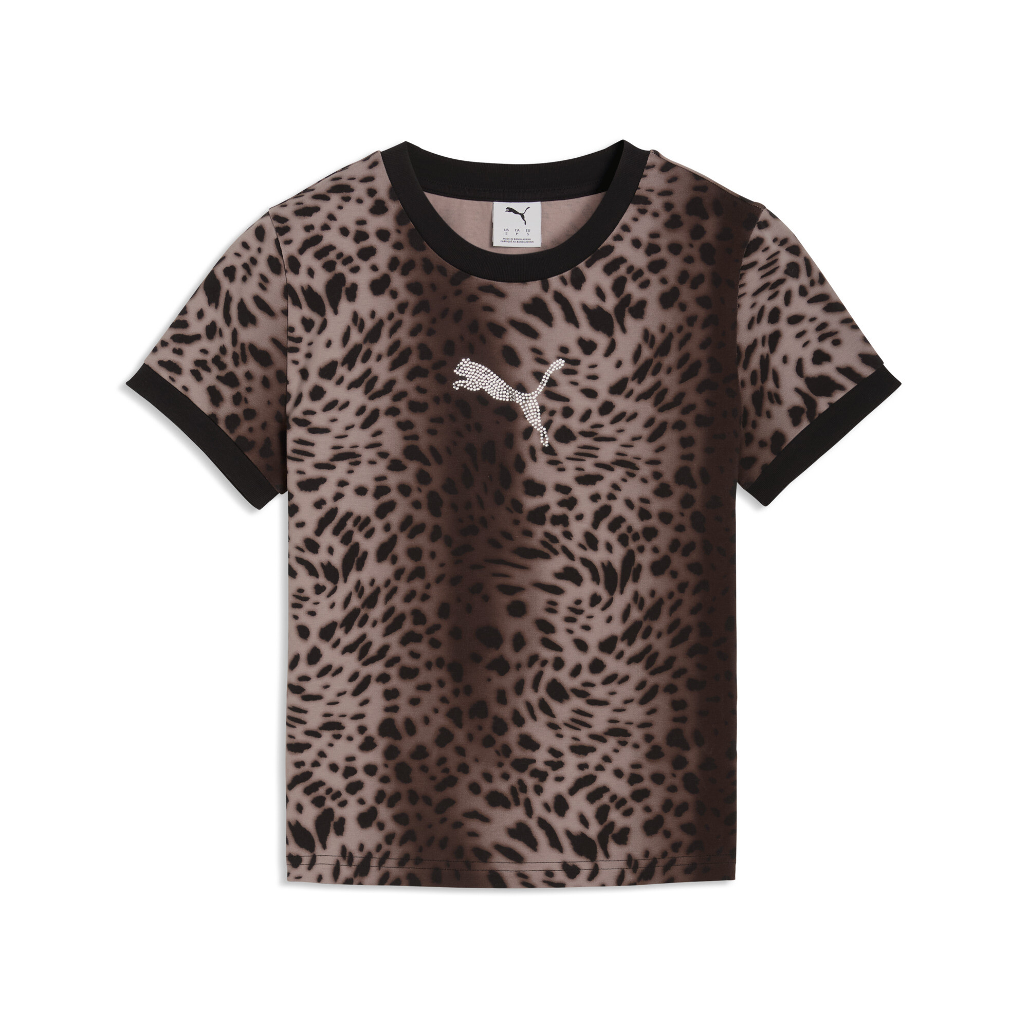 PUMA Essentials Graphics Leo Luxe slim-fit T-shirt voor Dames, Zwart, Maat XL thumbnail 3