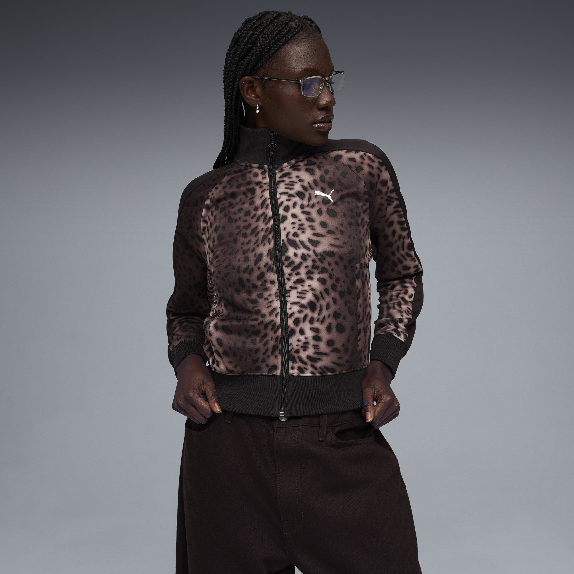 PUMA T7 Leo Luxe trainingsjack voor Dames, Zwart, Maat S