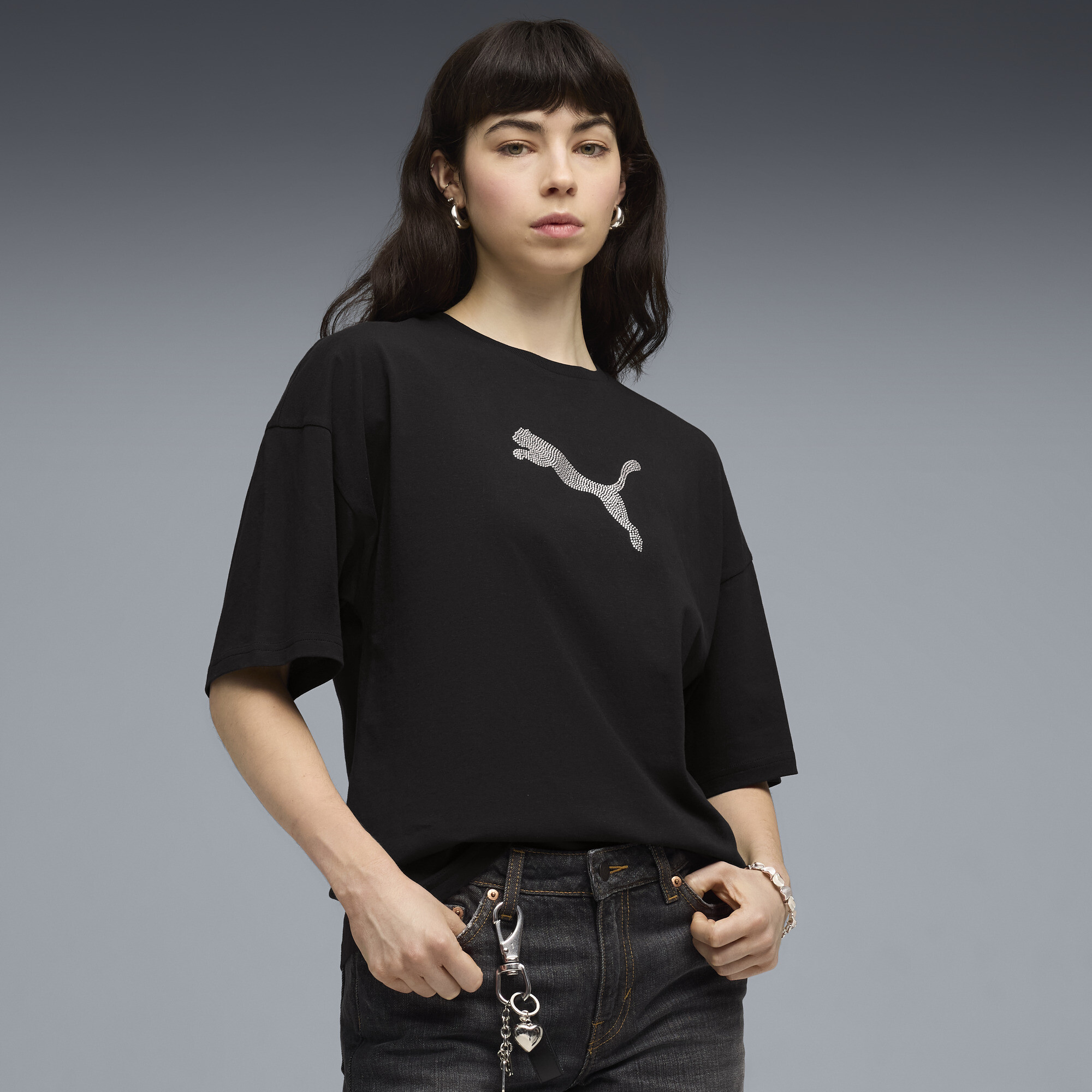 Polera oversize Essentials Bedazzled para mujer