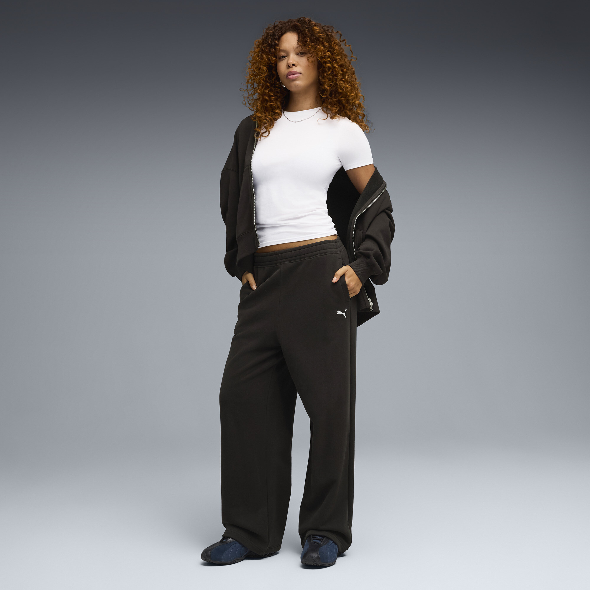 PUMA Peach Touch slobberige sweatpants voor Dames, Zwart, Maat L thumbnail 4