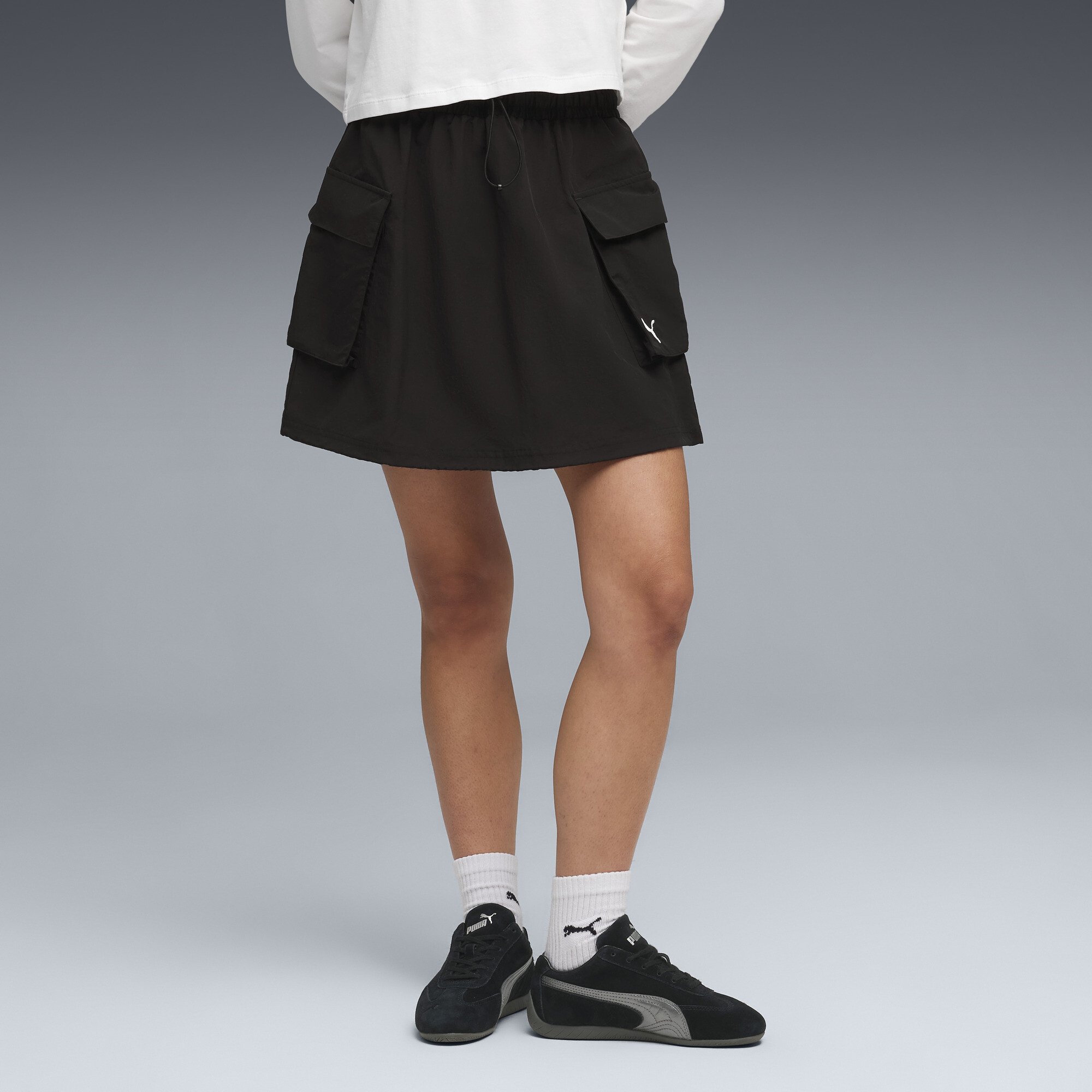 PUMA Wardrobe Essentials Womens Cargo Skirt in Black Size L 45$