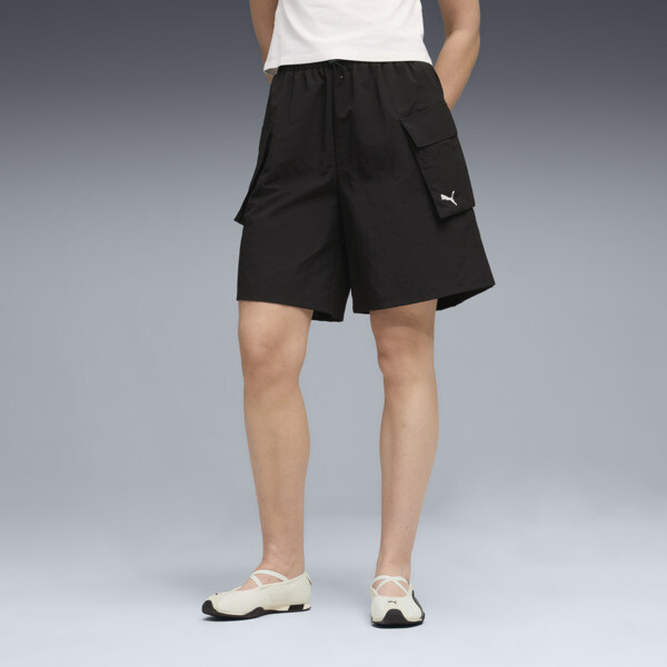 Shorts PUMA cargo Wardrobe Essentials para Mujer En Negro