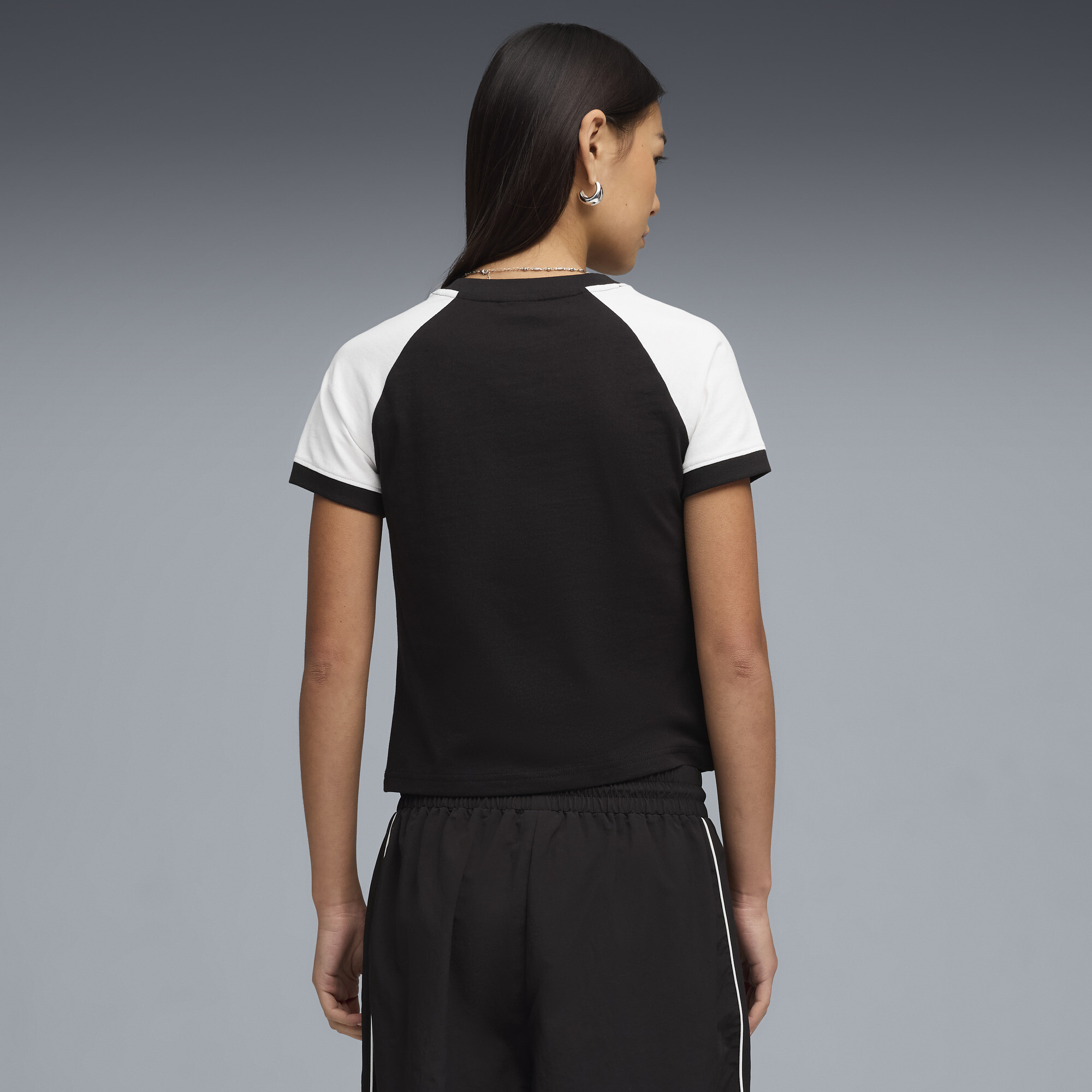 FUTURE.PUMA.ARCHIVE slim-fit Ringer T-shirt voor Dames, Zwart, Maat S thumbnail 5