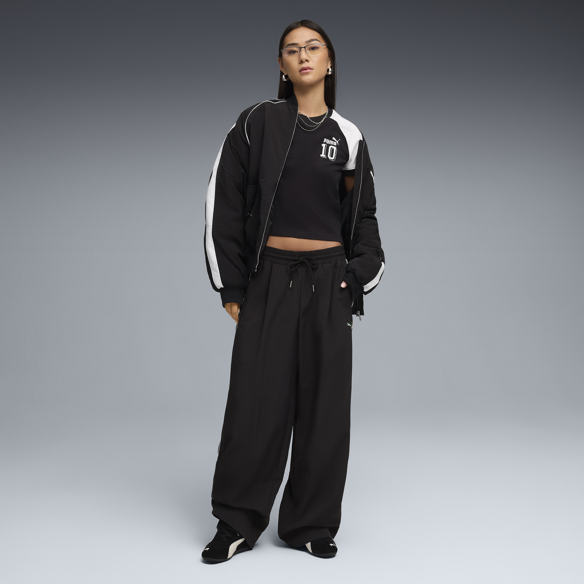 FUTURE.PUMA.ARCHIVE slim-fit Ringer T-shirt voor Dames, Zwart, Maat S thumbnail 4