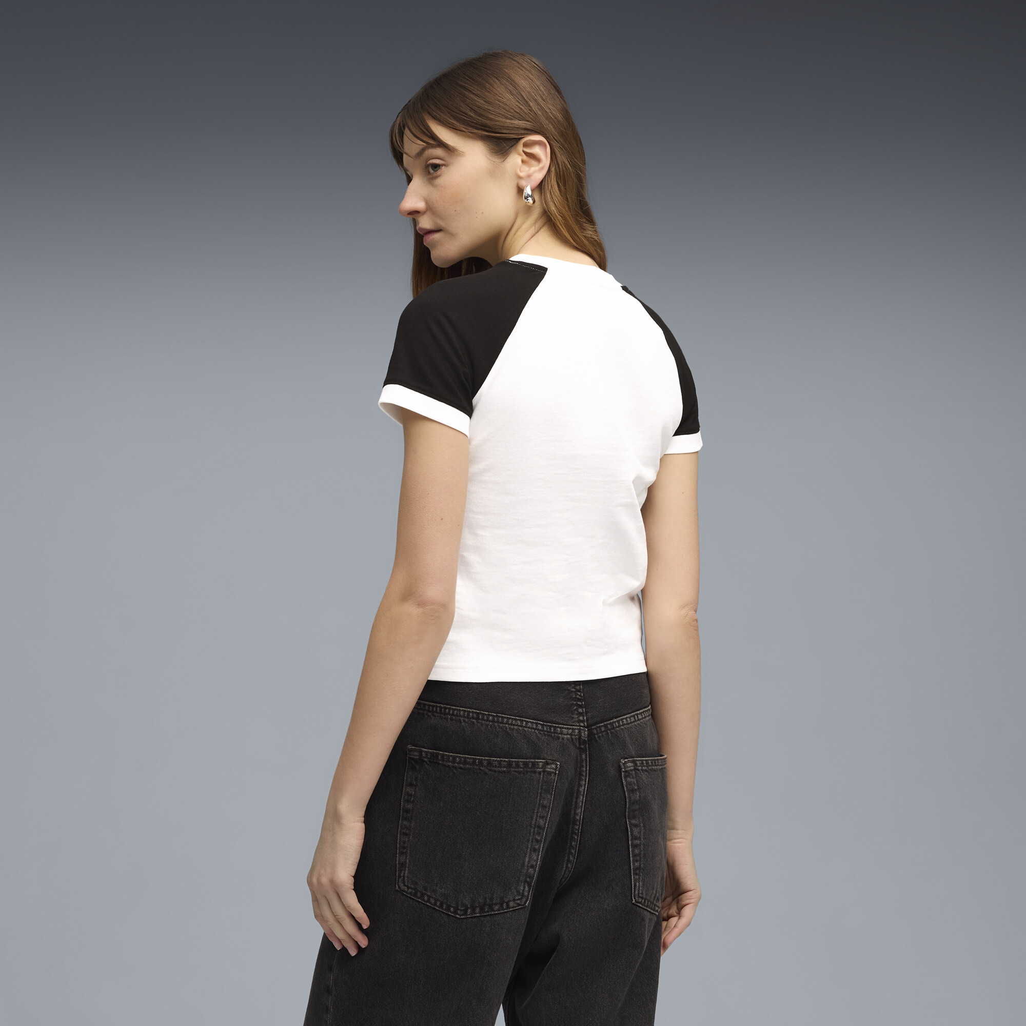 FUTURE.PUMA.ARCHIVE slim-fit Ringer T-shirt voor Dames, Wit, Maat XL thumbnail 5