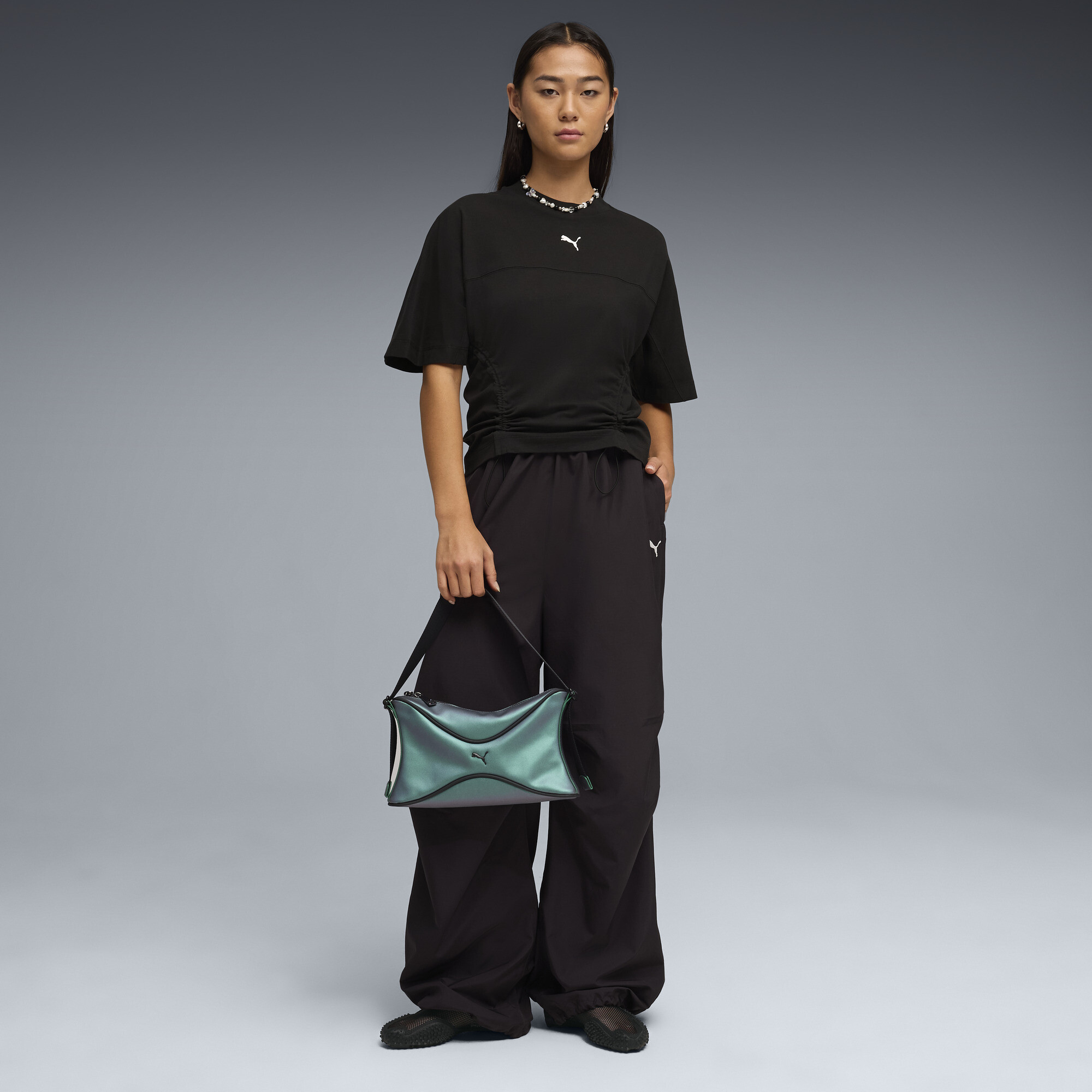 PUMA Dare To T-shirt met nauwsluitende taille voor Dames, Zwart, Maat XL thumbnail 4