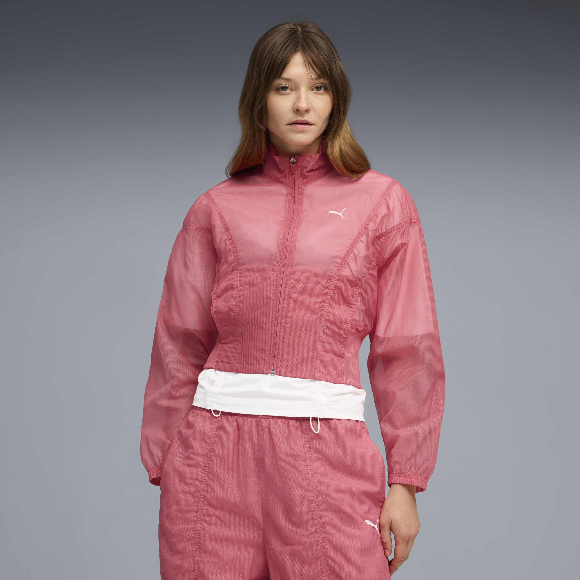 PUMA Dare To oversized geweven jack voor Dames, Roze, Maat L