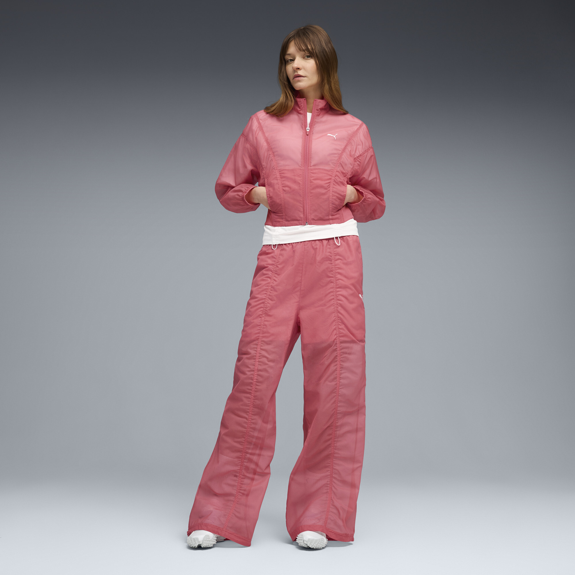 PUMA Dare To oversized geweven jack voor Dames, Roze, Maat L thumbnail 4