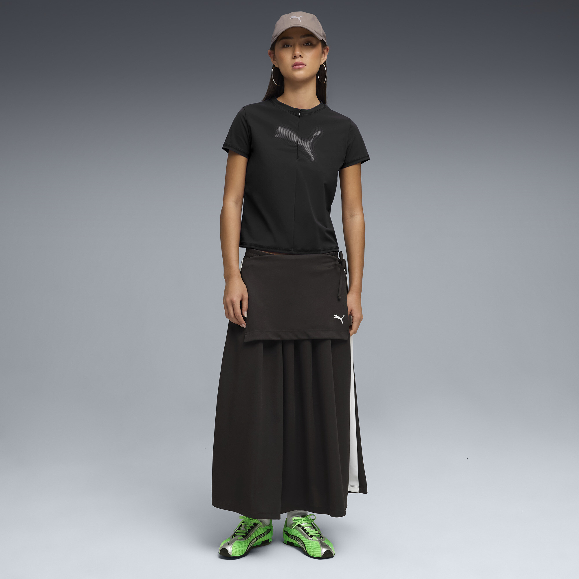 PUMA Dare To T-shirt met opdruk en halve rits voor Dames, Zwart, Maat XL thumbnail 4