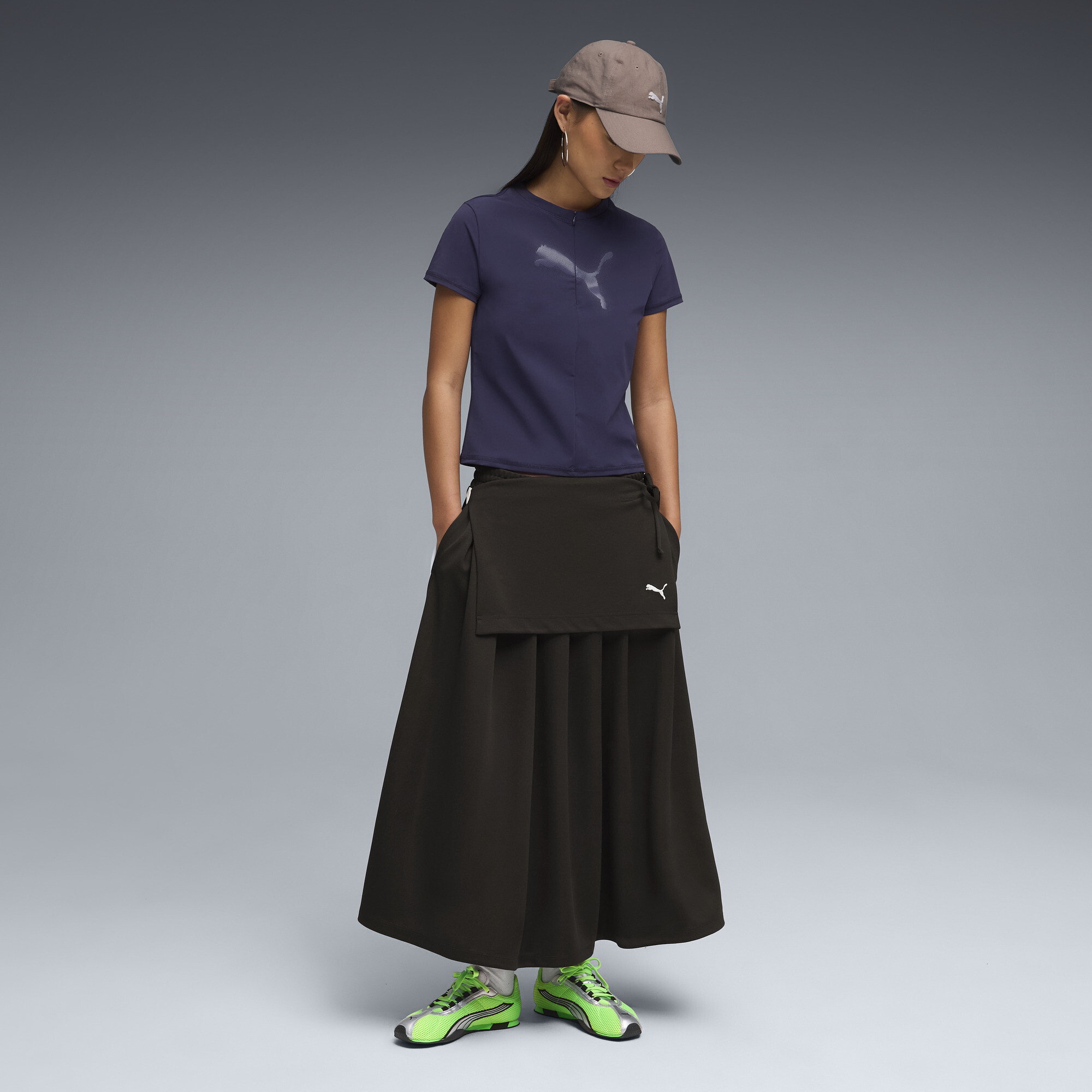 PUMA Dare To T-shirt met opdruk en halve rits voor Dames, Maat XL thumbnail 4