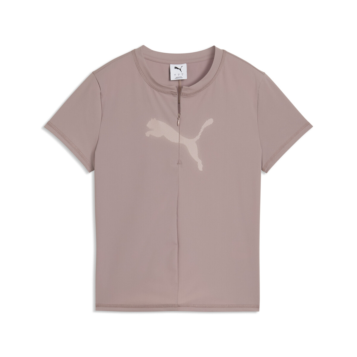 Dare To Half Zip Graphic T-Shirt Women in Sandstone by PUMA, Medium