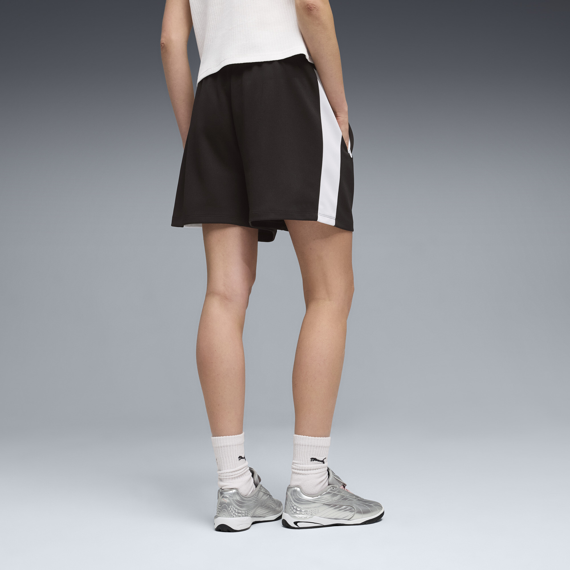 PUMA T7 Pintuck 4"short voor Dames, Zwart, Maat L thumbnail 5