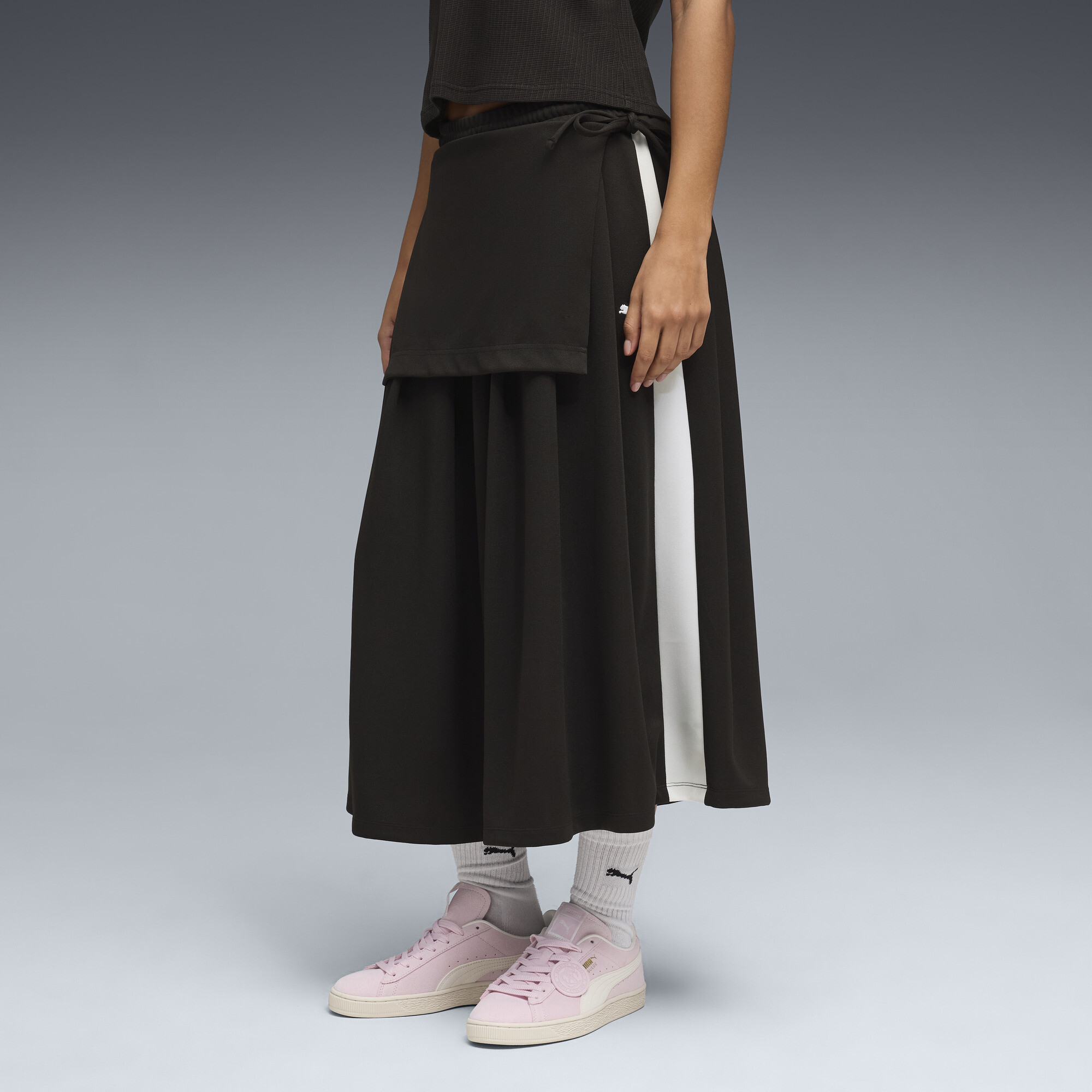 PUMA T7 Womens Midi Pleated Skirt in Black Size XL 70$