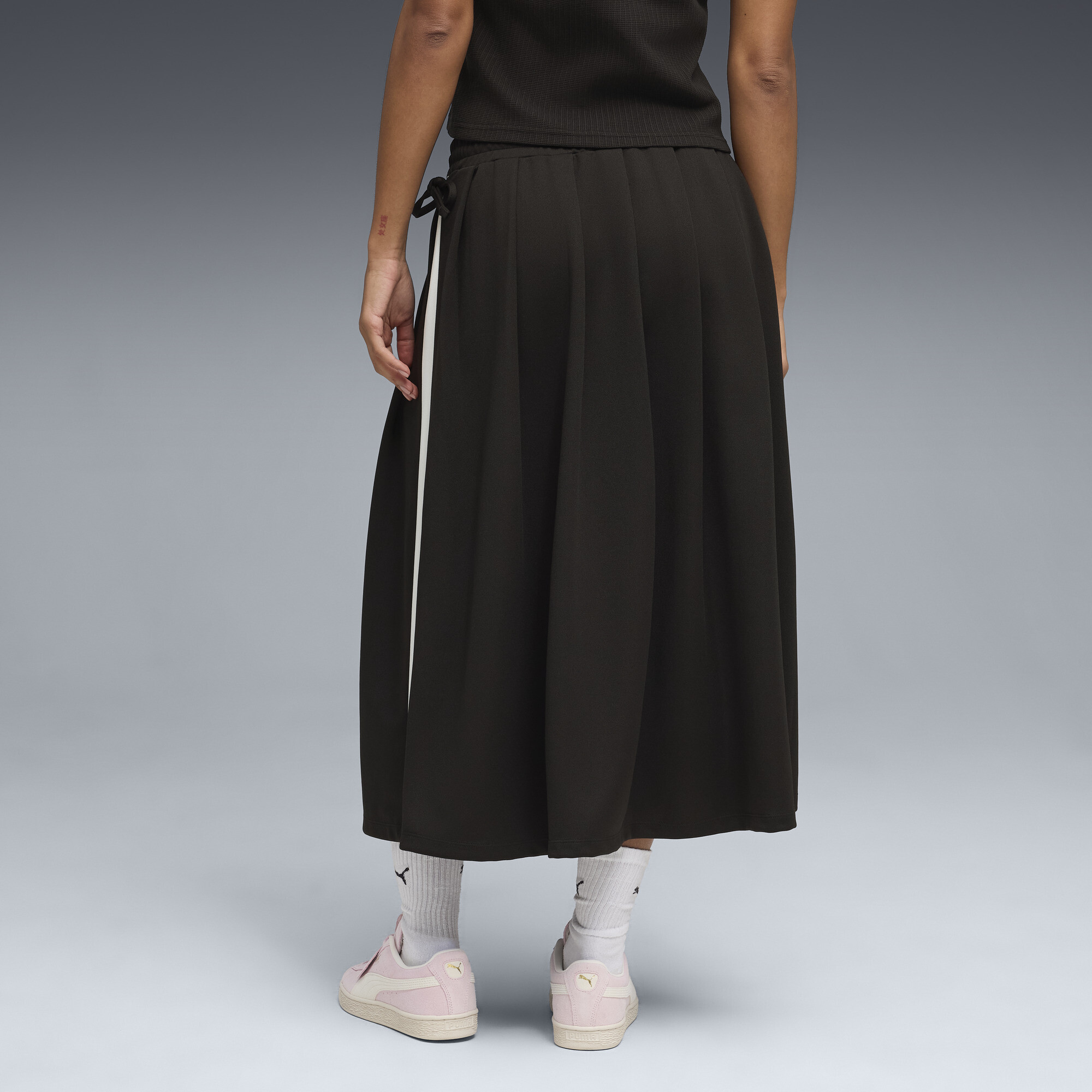 PUMA T7 Midi plooirok voor Dames, Zwart, Maat L thumbnail 5