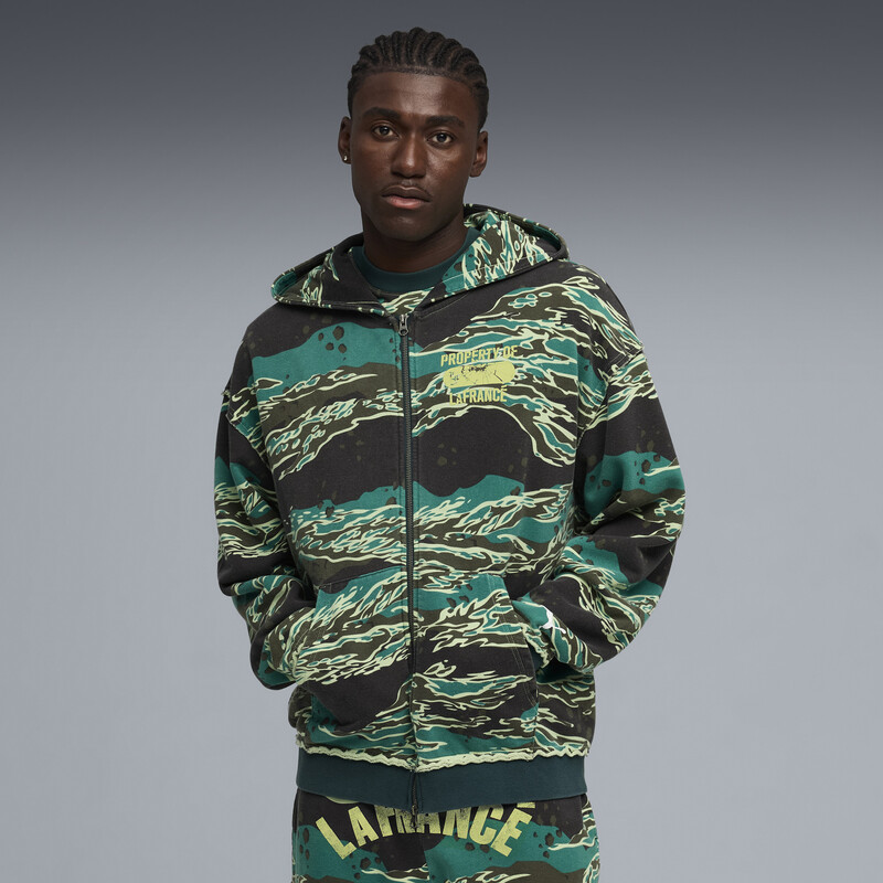 

Men's PUMA LaFrance Supply Full Zip Printed Basketball Hoodie