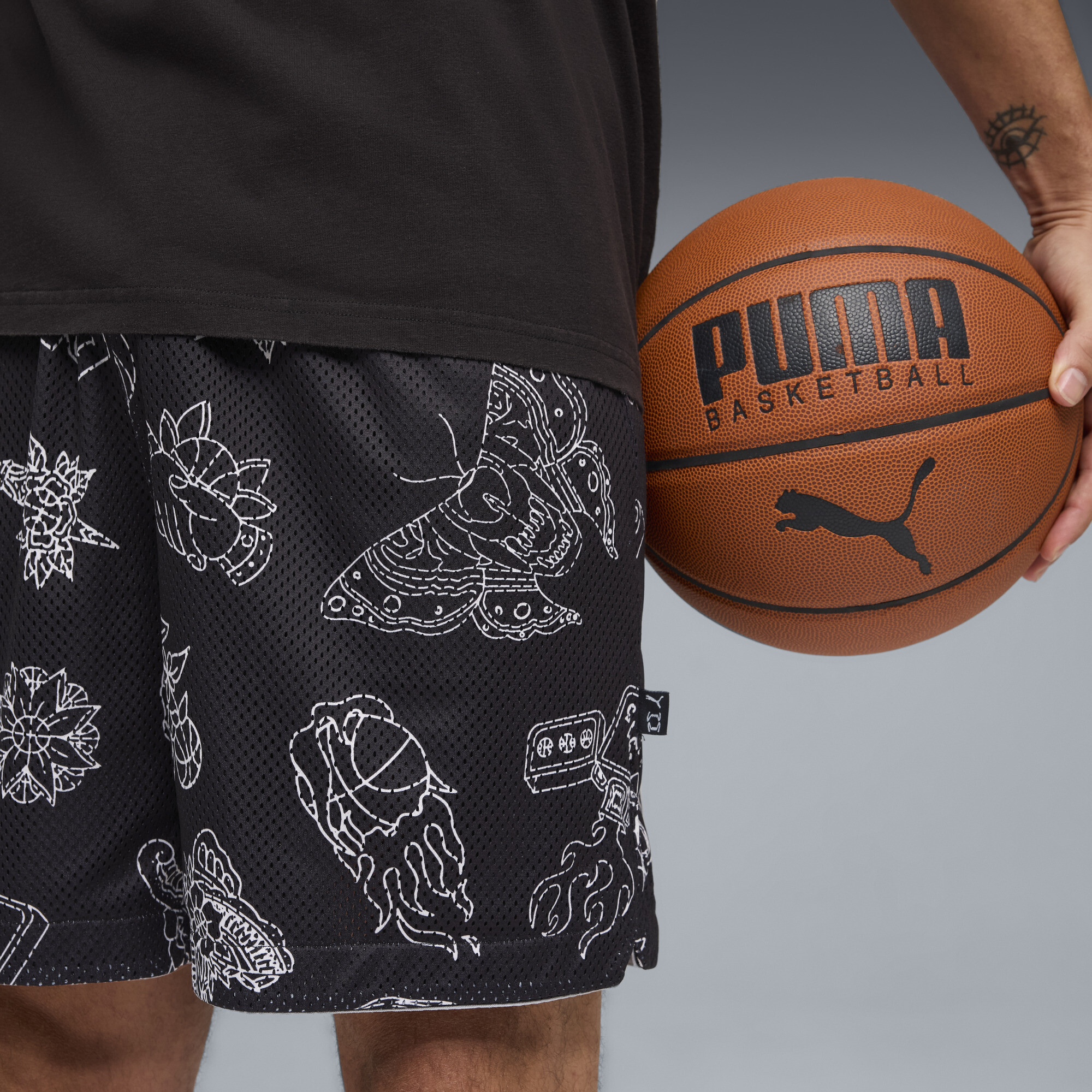PUMA Swish N'Ink omkeerbare gebreide short voor Heren, Zwart, Maat 4XL thumbnail 5