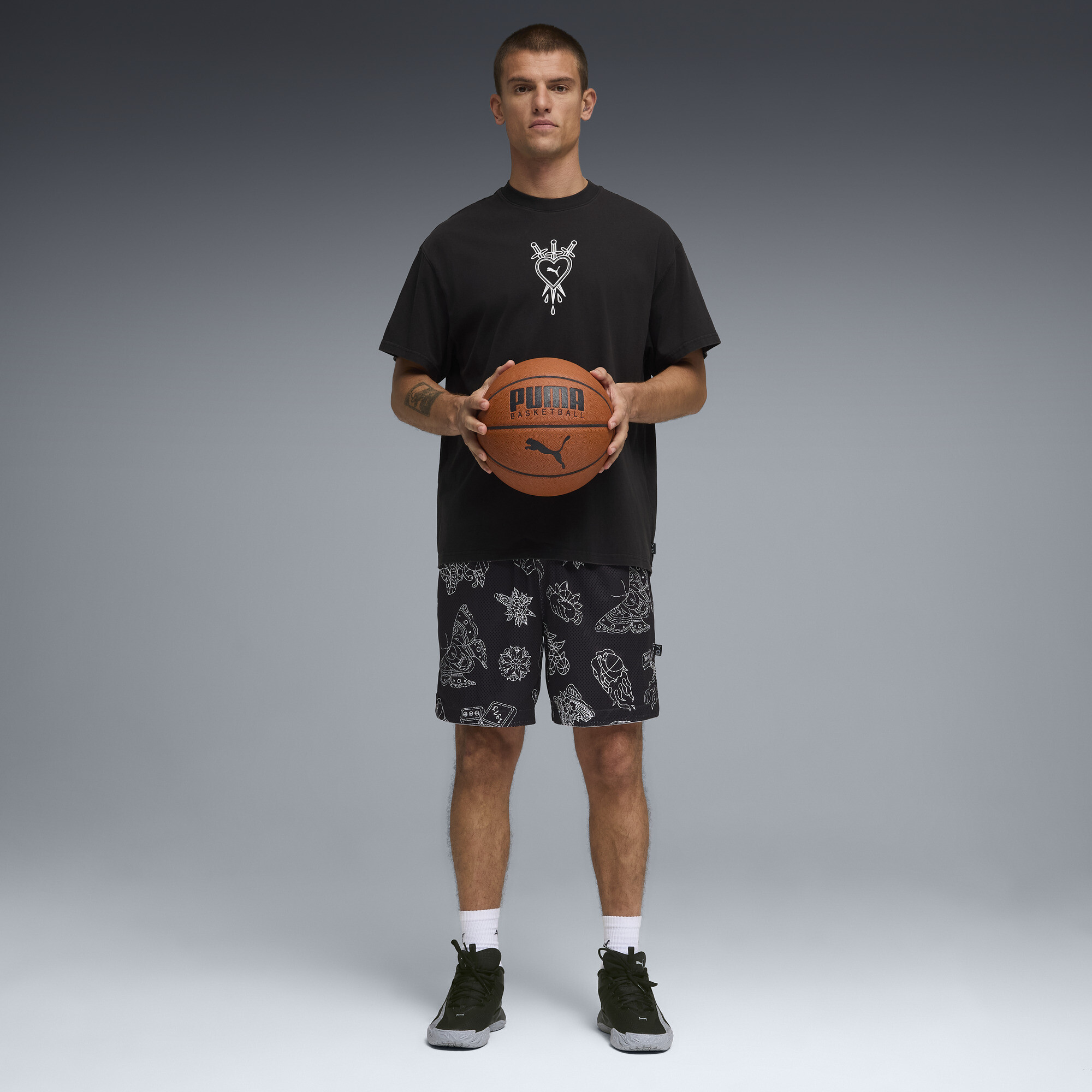 PUMA Swish N'Ink omkeerbare gebreide short voor Heren, Zwart, Maat 4XL thumbnail 4