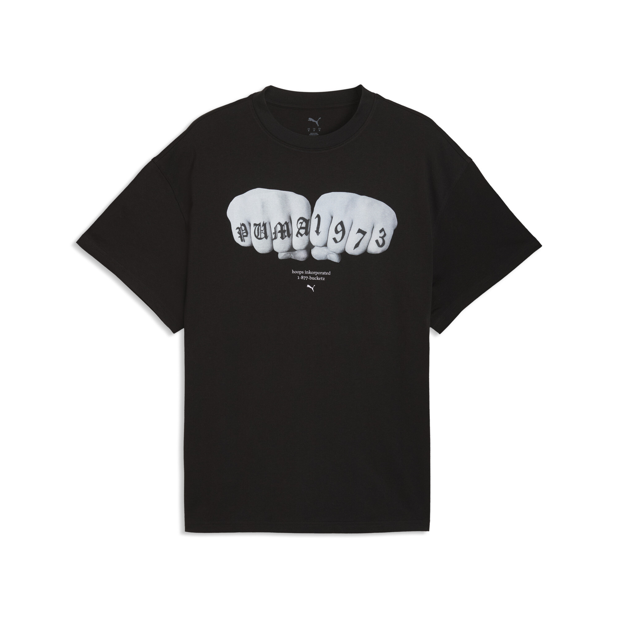 PUMA Swish N'Ink I oversized basketbal-T-shirt voor Heren, Zwart, Maat 3XL