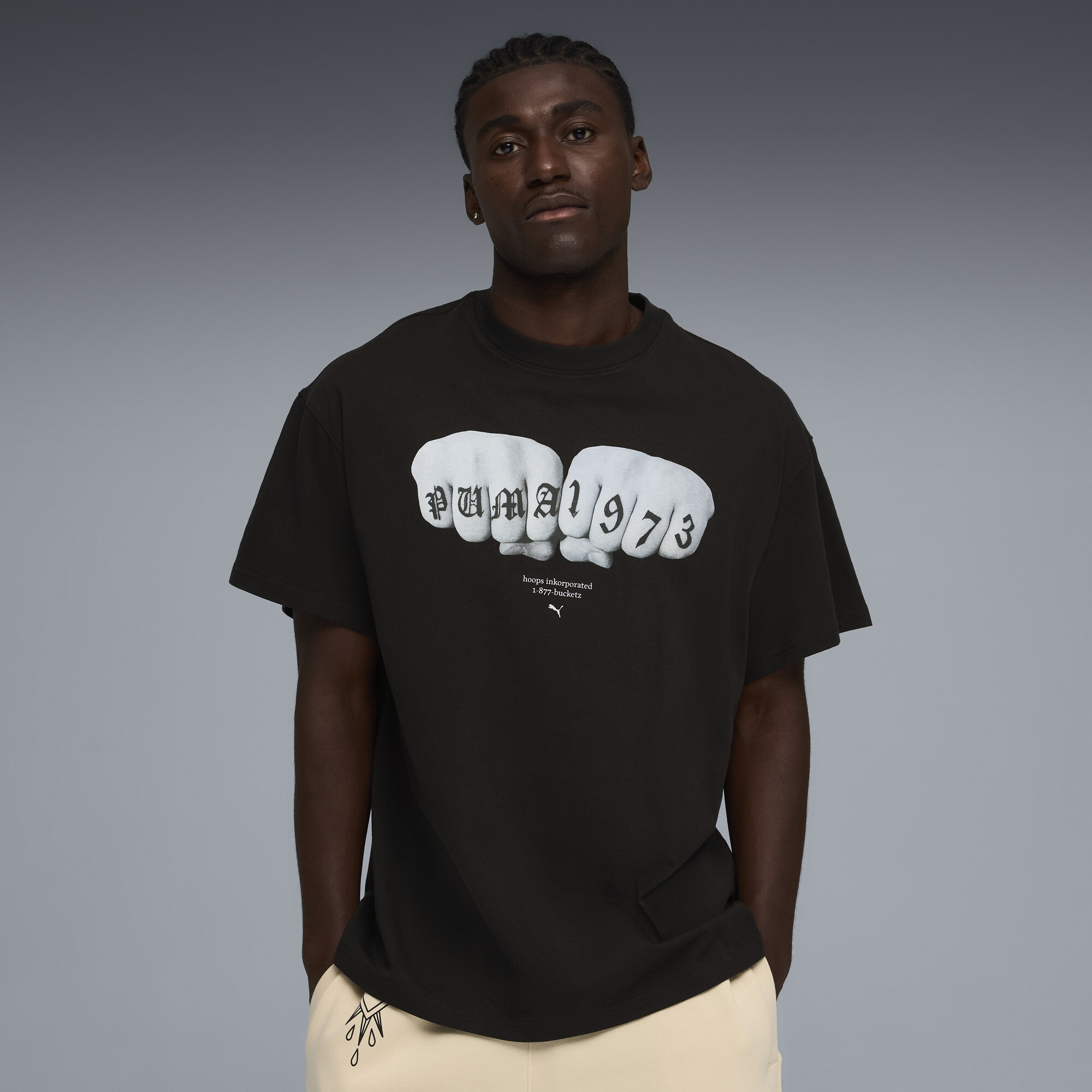 PUMA T shirt de basketball oversize Swish N'Ink I Homme Vêtements