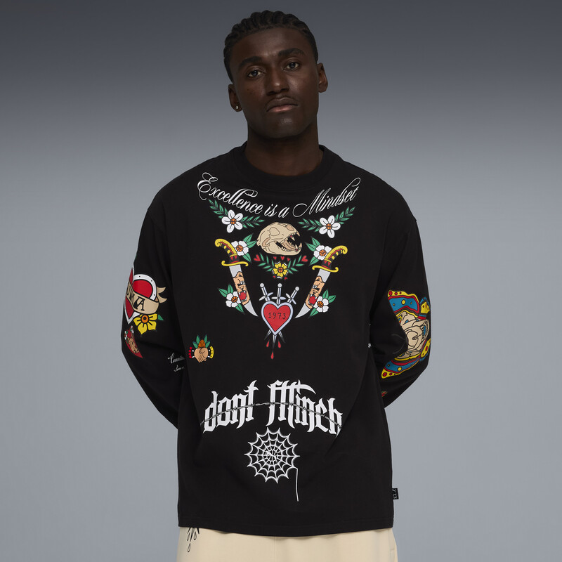 

Men's PUMA Swish N' Ink Long Sleeve Oversized Basketball Tee