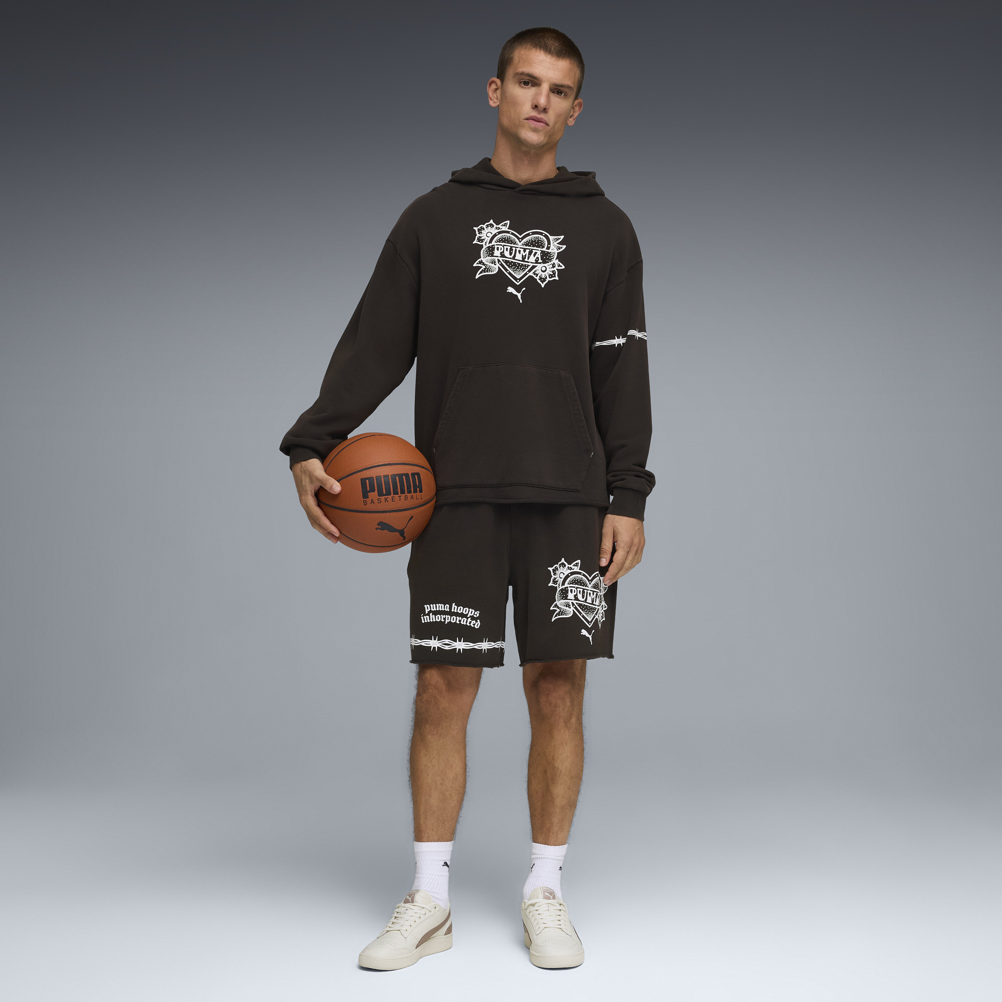 PUMA Swish N'Ink II relaxte basketbalhoodie voor Heren, Zwart, Maat XL thumbnail 6