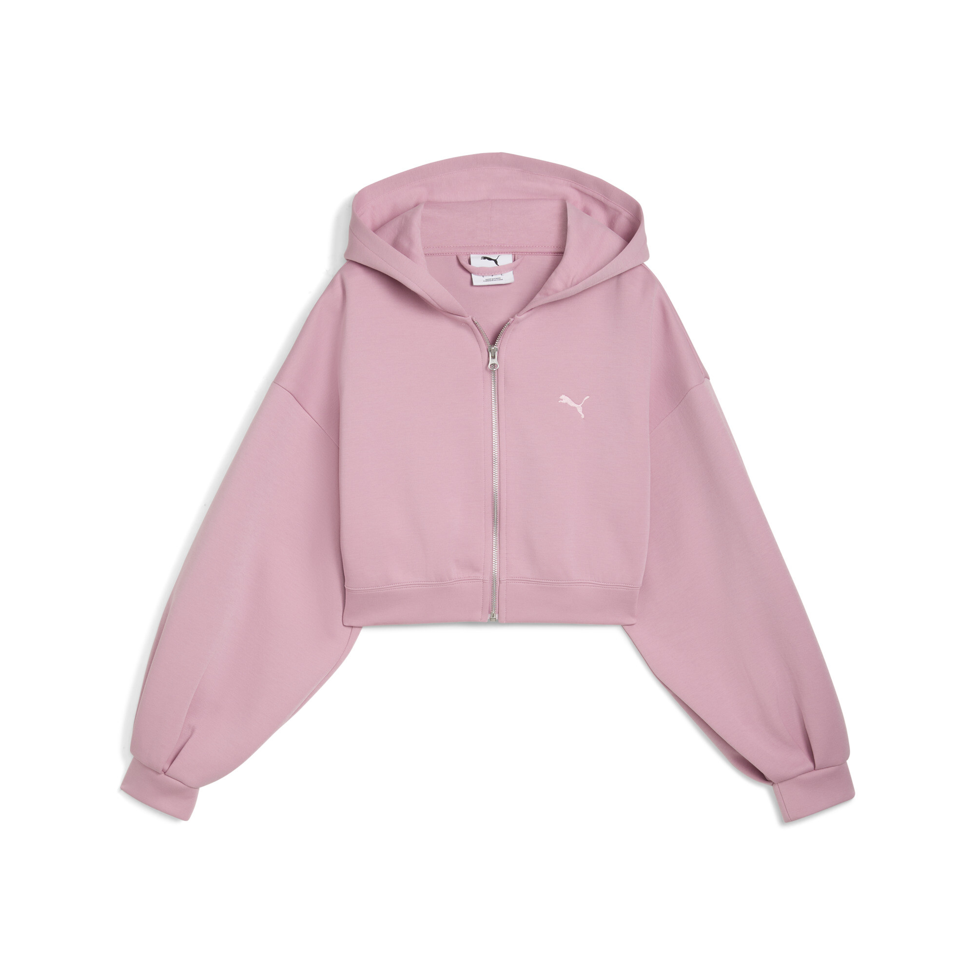 Puma Wardrobe Essentials Sports Legacy Cropped Kapuzenjacke Damen | Mit Plain | Poised Pink | Größe: M