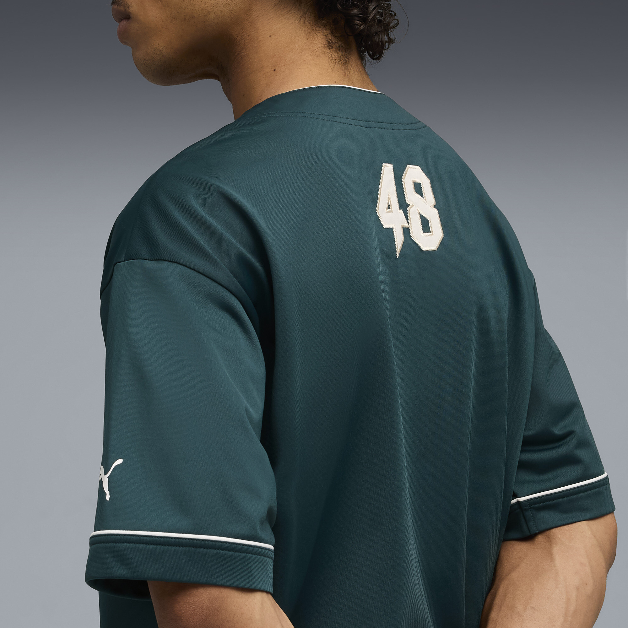 PUMA Oversized basebalshirt voor Heren, Groen, Maat L thumbnail 7