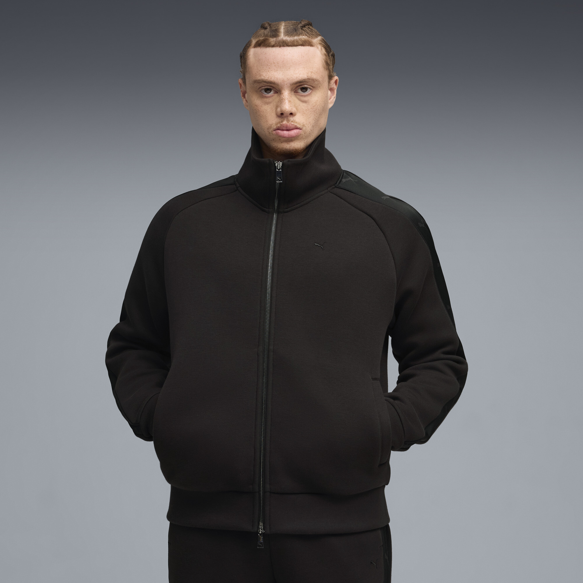 PUMA T7 Men's Track Jacket in Black, Size M