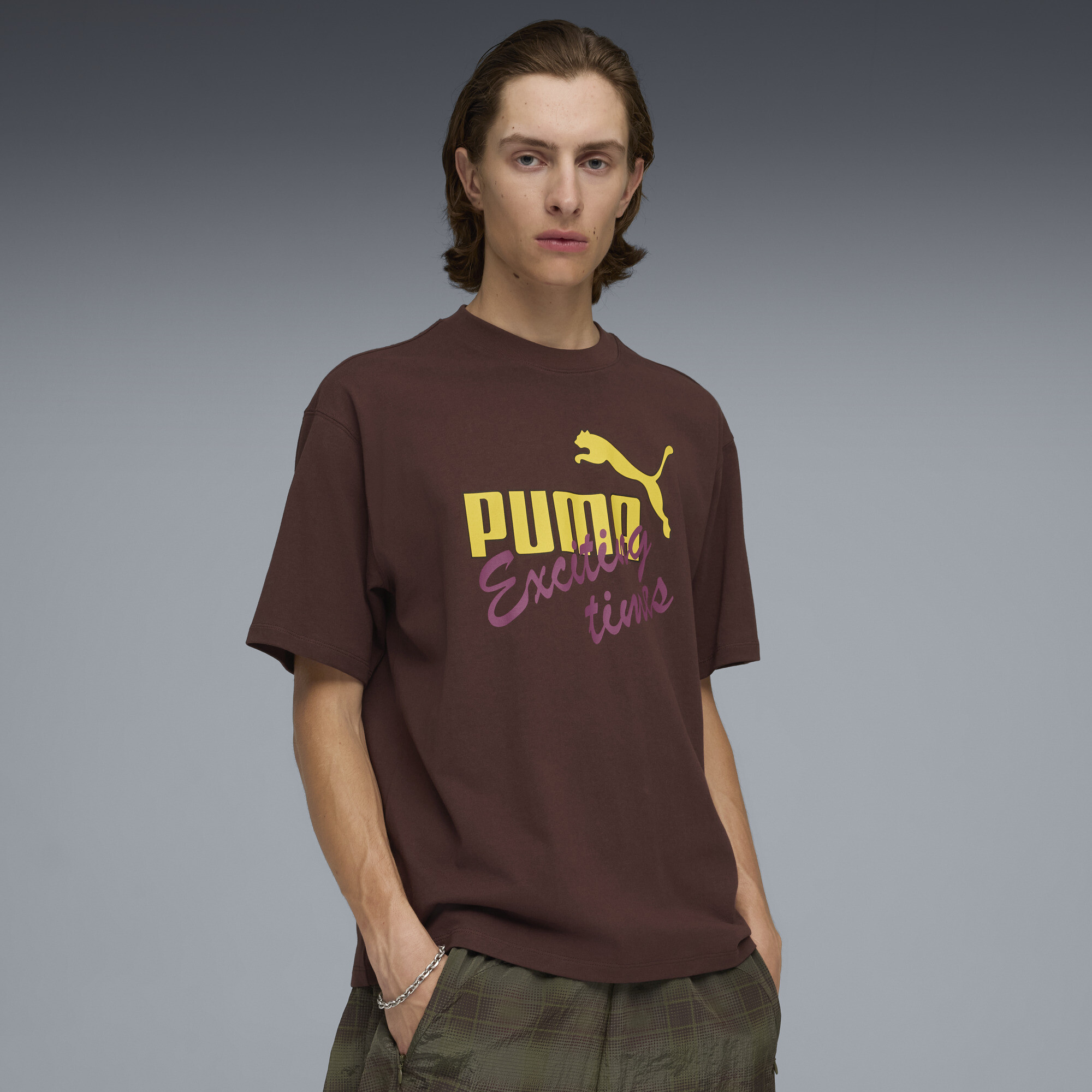 PUMA House of Graphics Casual T-shirt voor Heren, Bruin, Maat M