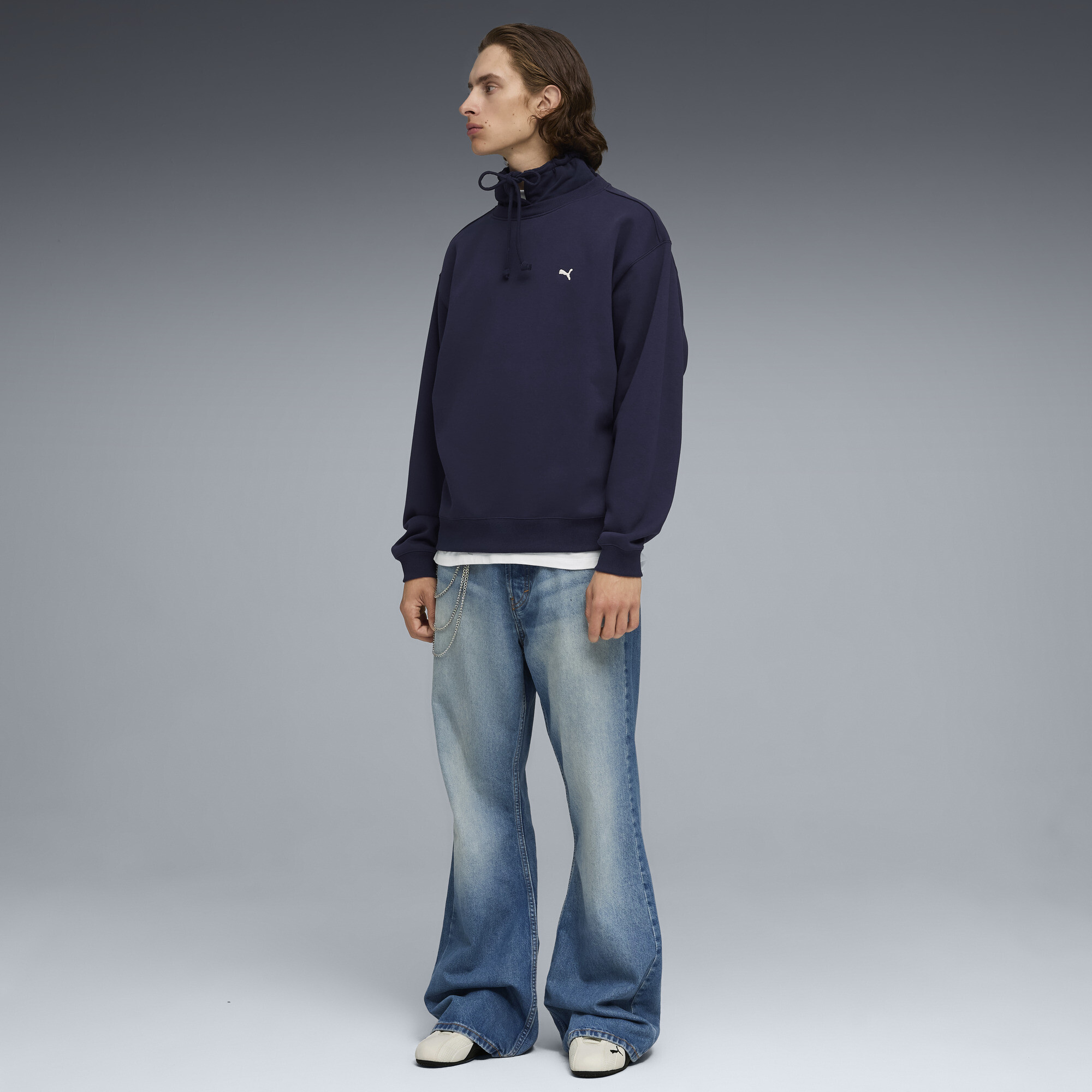 PUMA Select Essentials sweatshirt met ronde hals voor Heren, Blauw, Maat L thumbnail 2