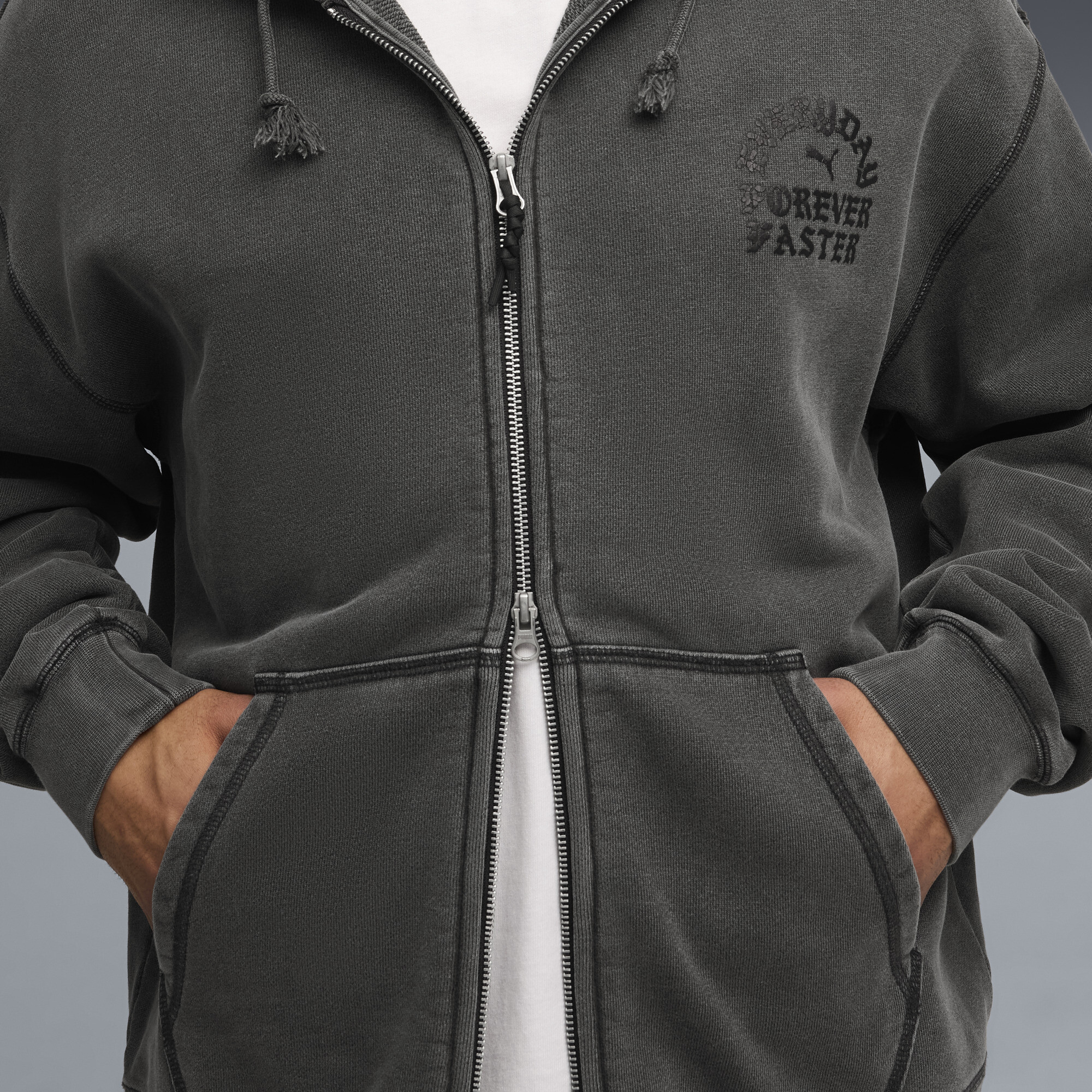 PUMA.NOW hoodie met rits voor Heren, Grijs, Maat XXL thumbnail 4