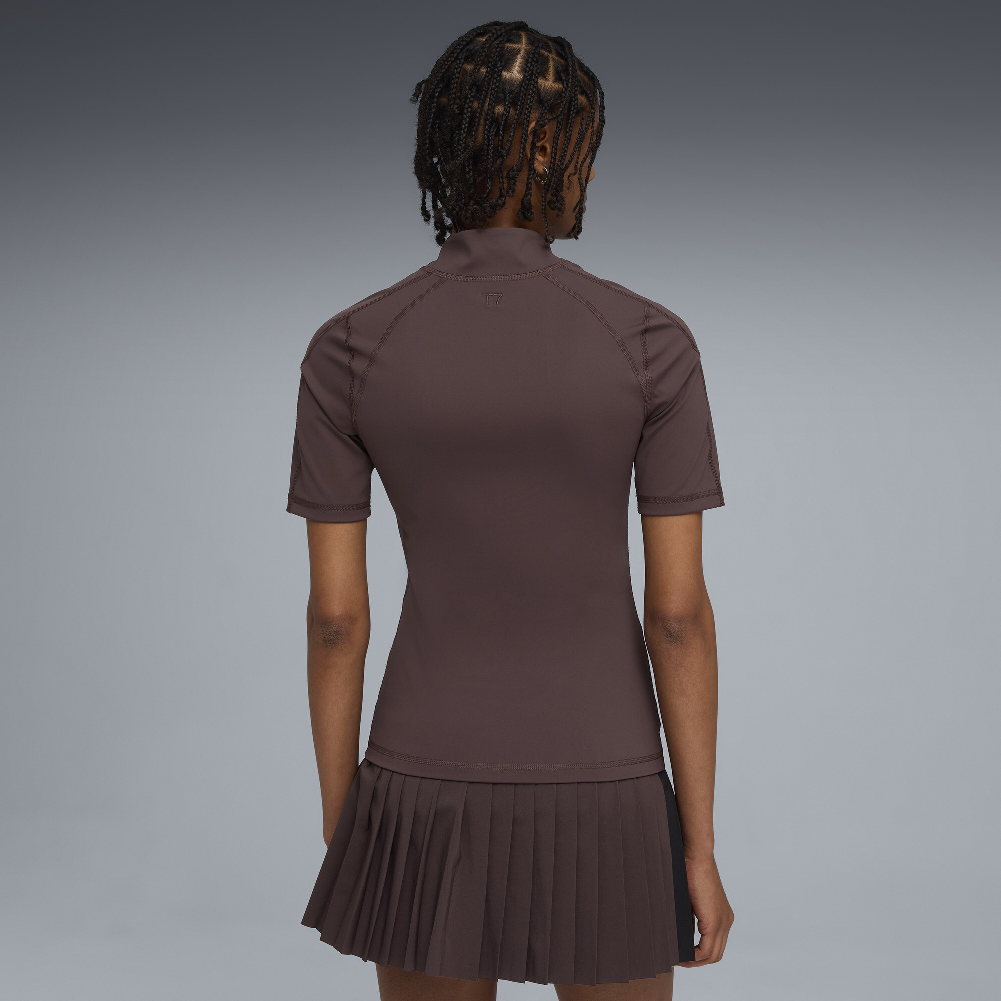 PUMA T7 strak T-shirt voor Dames, Bruin, Maat L thumbnail 5