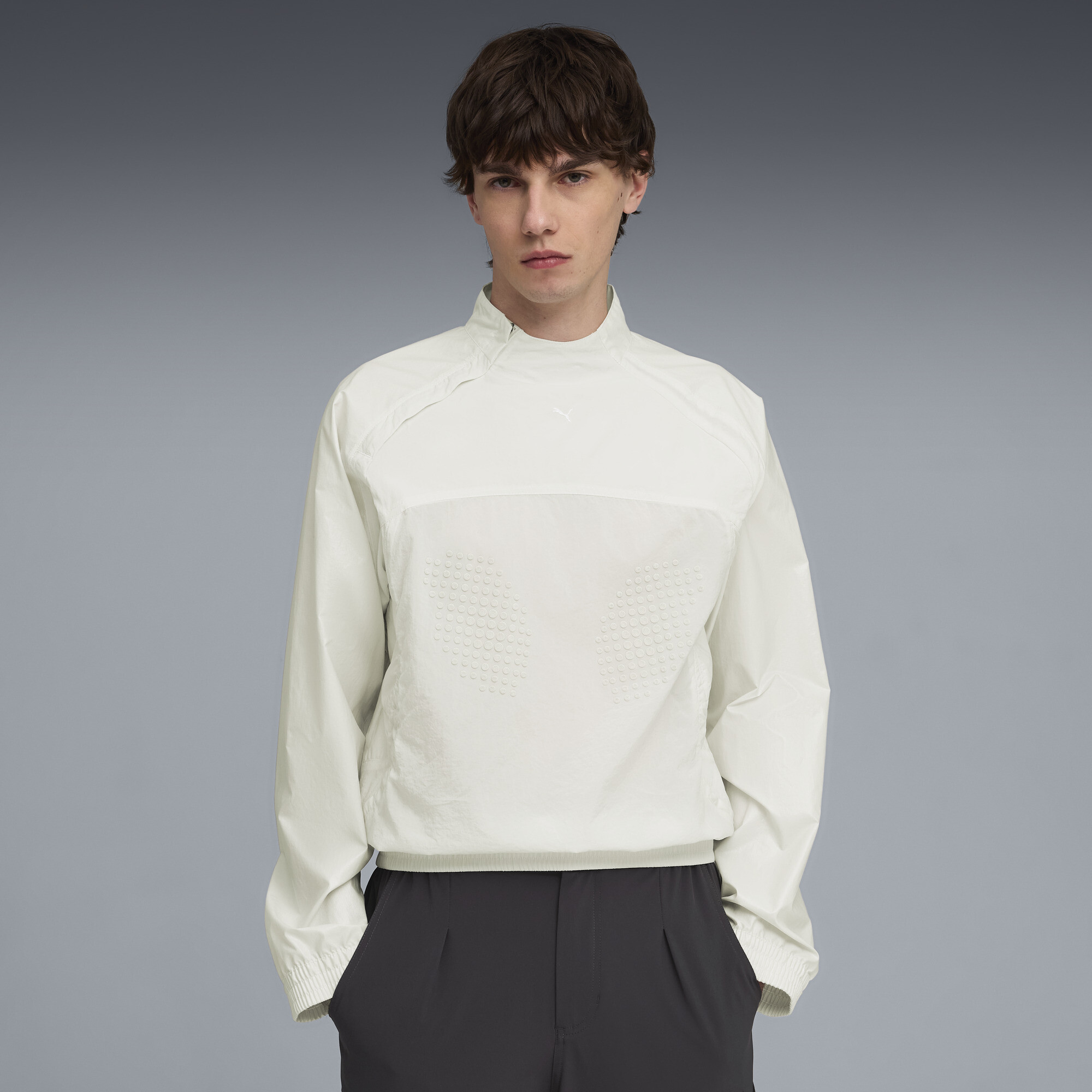 PUMA CLRT uniseks top met halve rits, Grijs, Maat XS