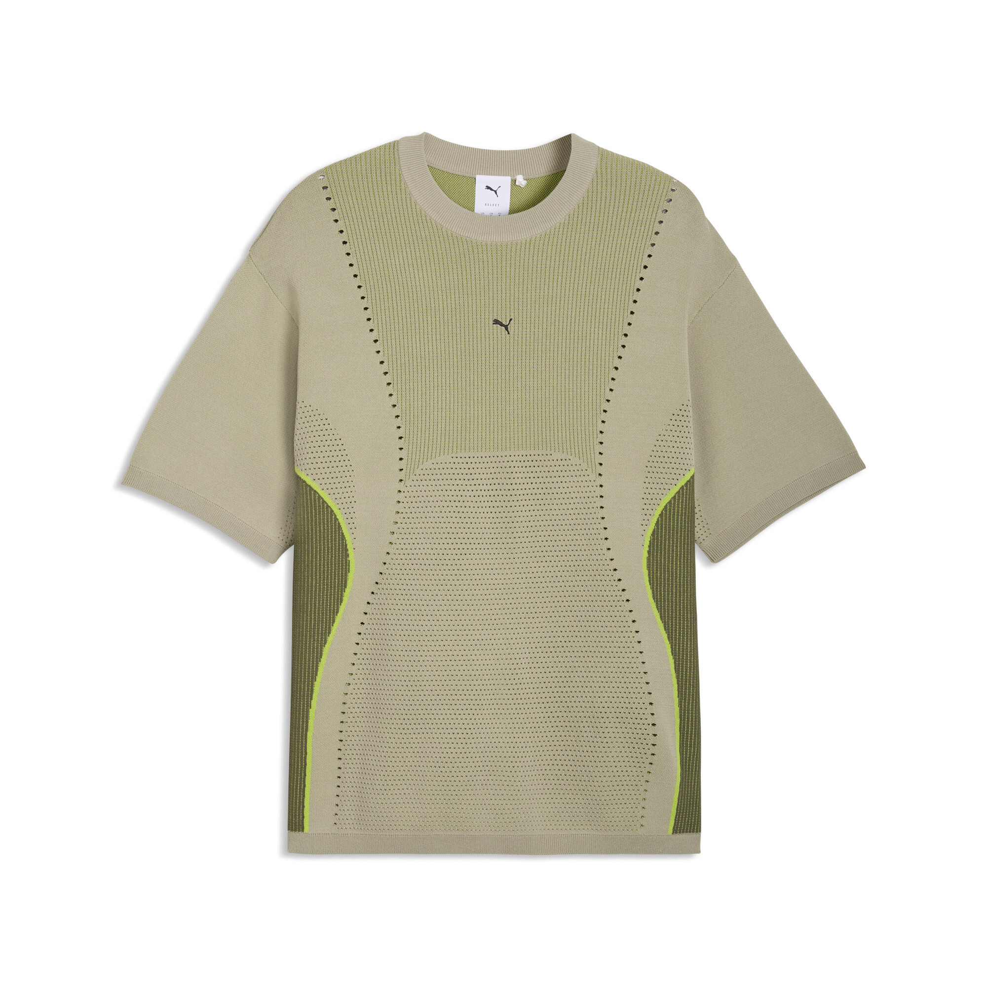 PUMA CLRT gebreid relaxed uniseks T-shirt, Beige/Grijs, Maat S thumbnail 3