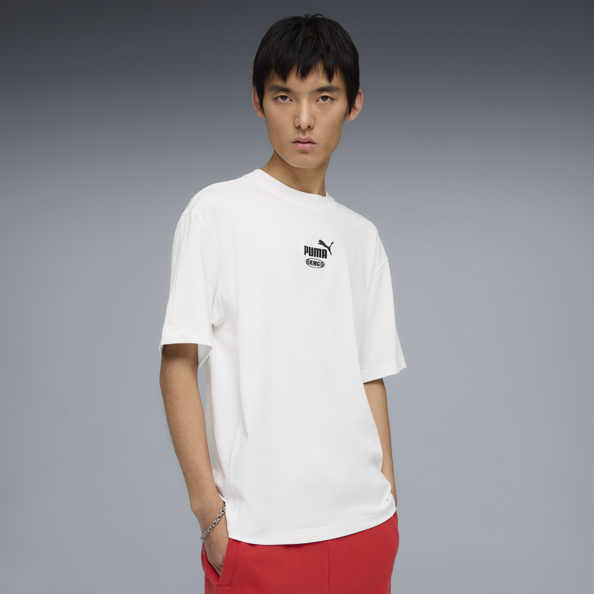 PUMA KING Sportstyle relaxed T-shirt voor Heren, Wit, Maat XS thumbnail 4