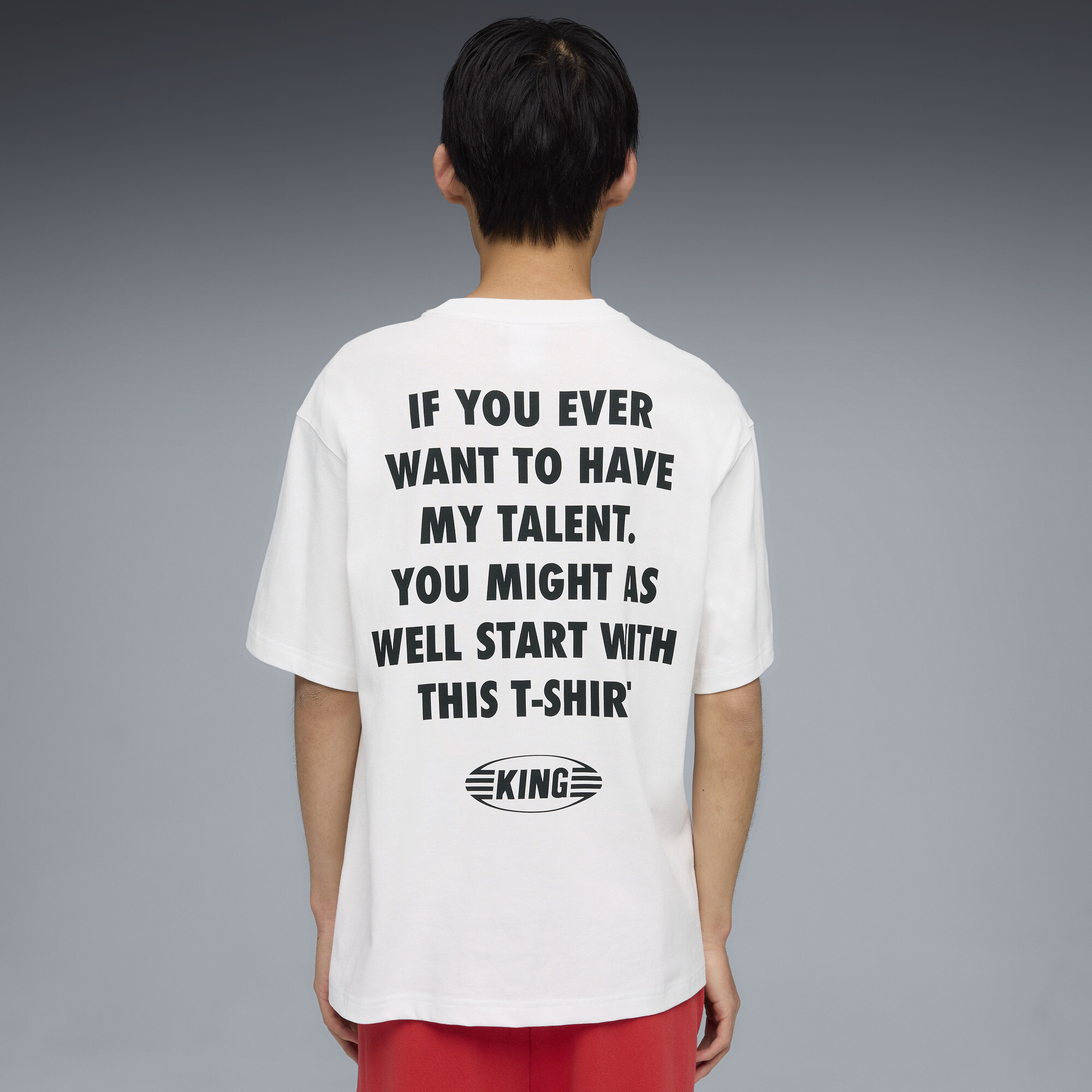 PUMA KING Sportstyle relaxed T-shirt voor Heren, Wit, Maat XS thumbnail 3