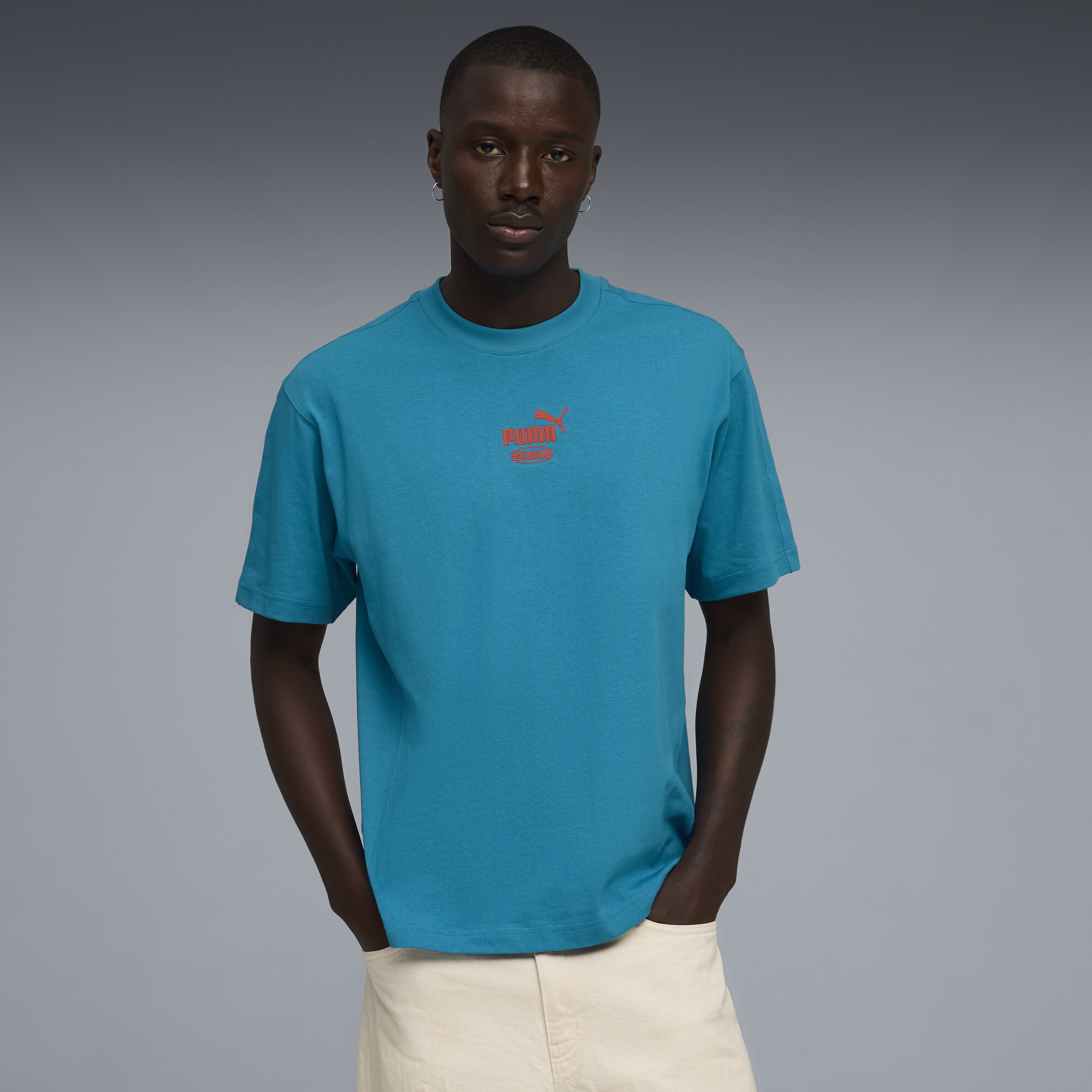 PUMA KING Sportstyle relaxed T-shirt voor Heren, Blauw, Maat XS thumbnail 4