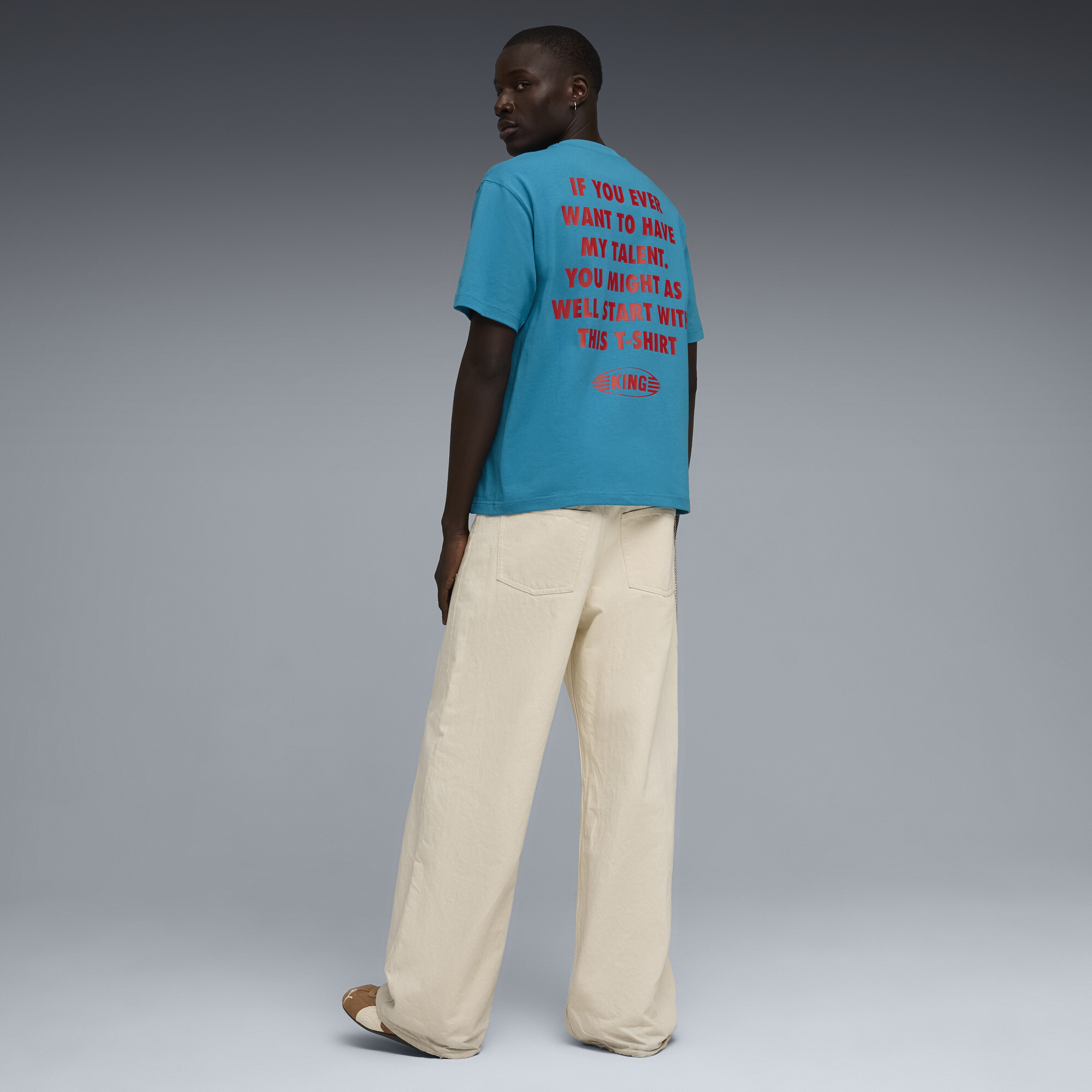 PUMA KING Sportstyle relaxed T-shirt voor Heren, Blauw, Maat XS thumbnail 2