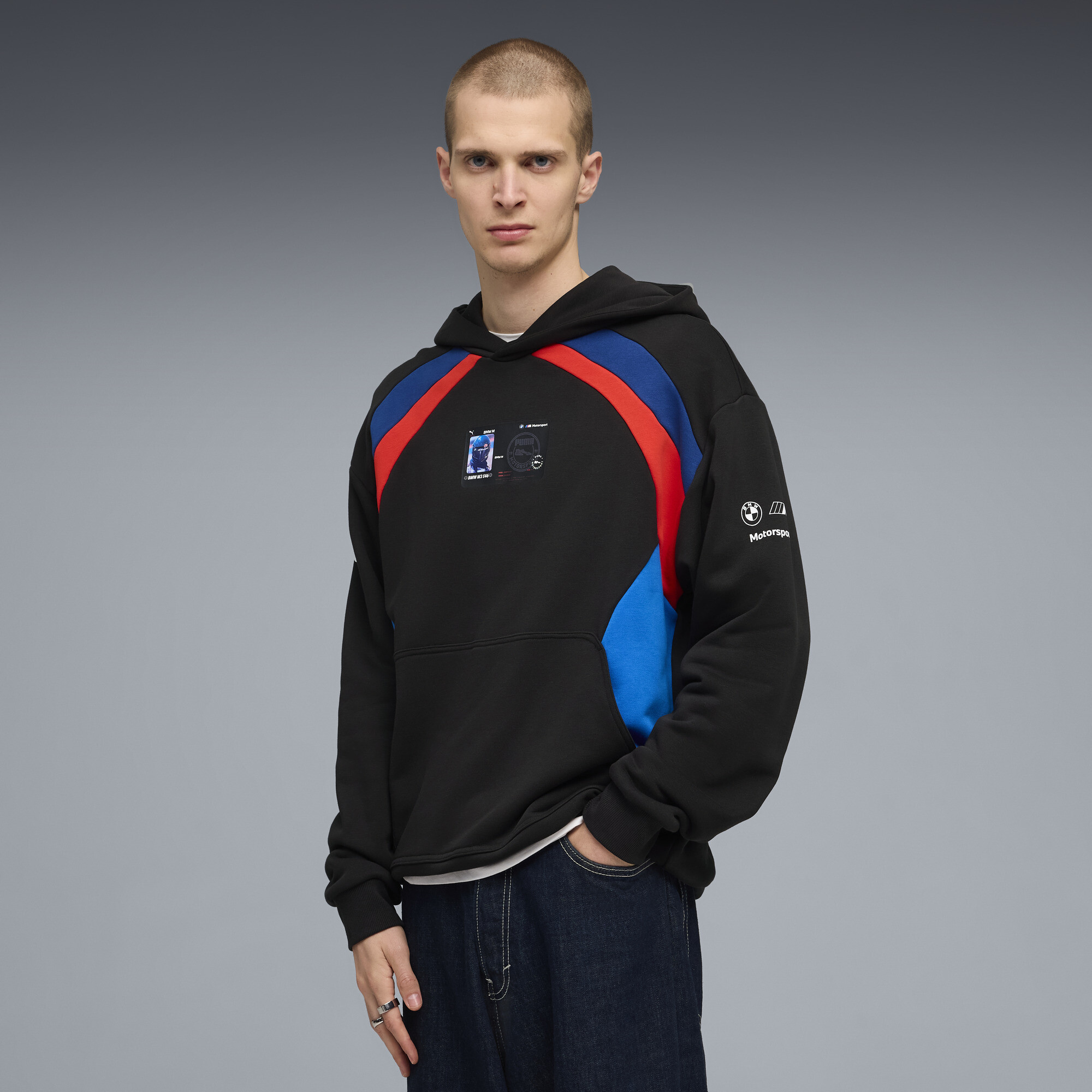 PUMA BMW M MOTORSPORT Lifestyle relaxte hoodie voor Heren, Zwart thumbnail 4