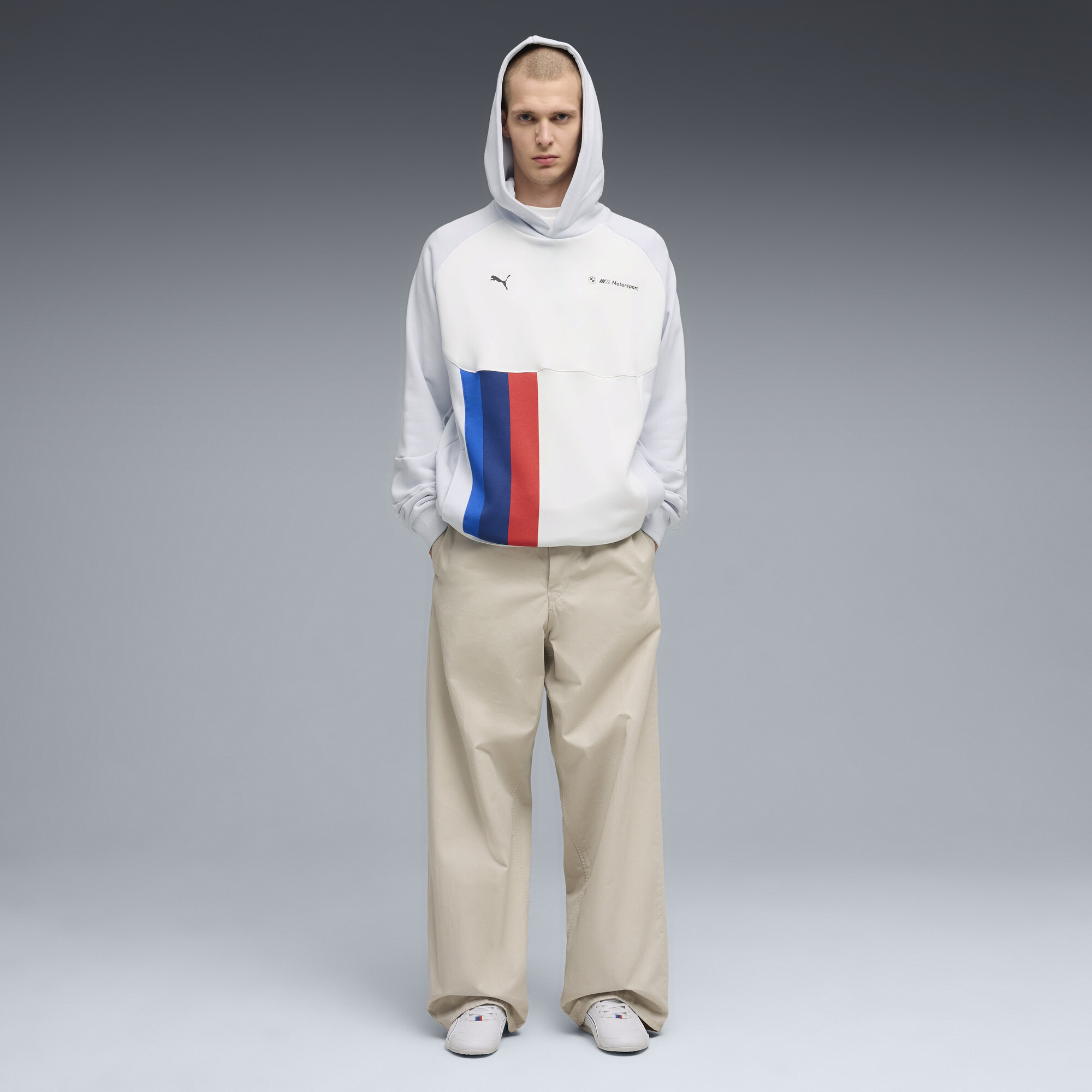 BMW M MOTORSPORT PUMATECH-X hoodie voor Heren, Zilver, Maat XS thumbnail 2