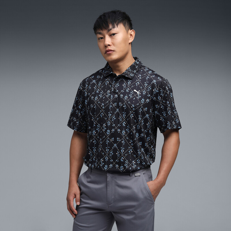 

Men's PUMA Cloudspun Argyle Bloom Printed Golf Polo T-shirt