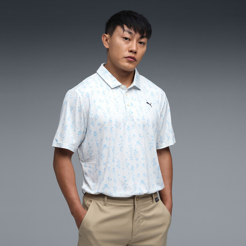 

Men's PUMA Cloudspun Argyle Bloom Printed Golf Polo T-shirt