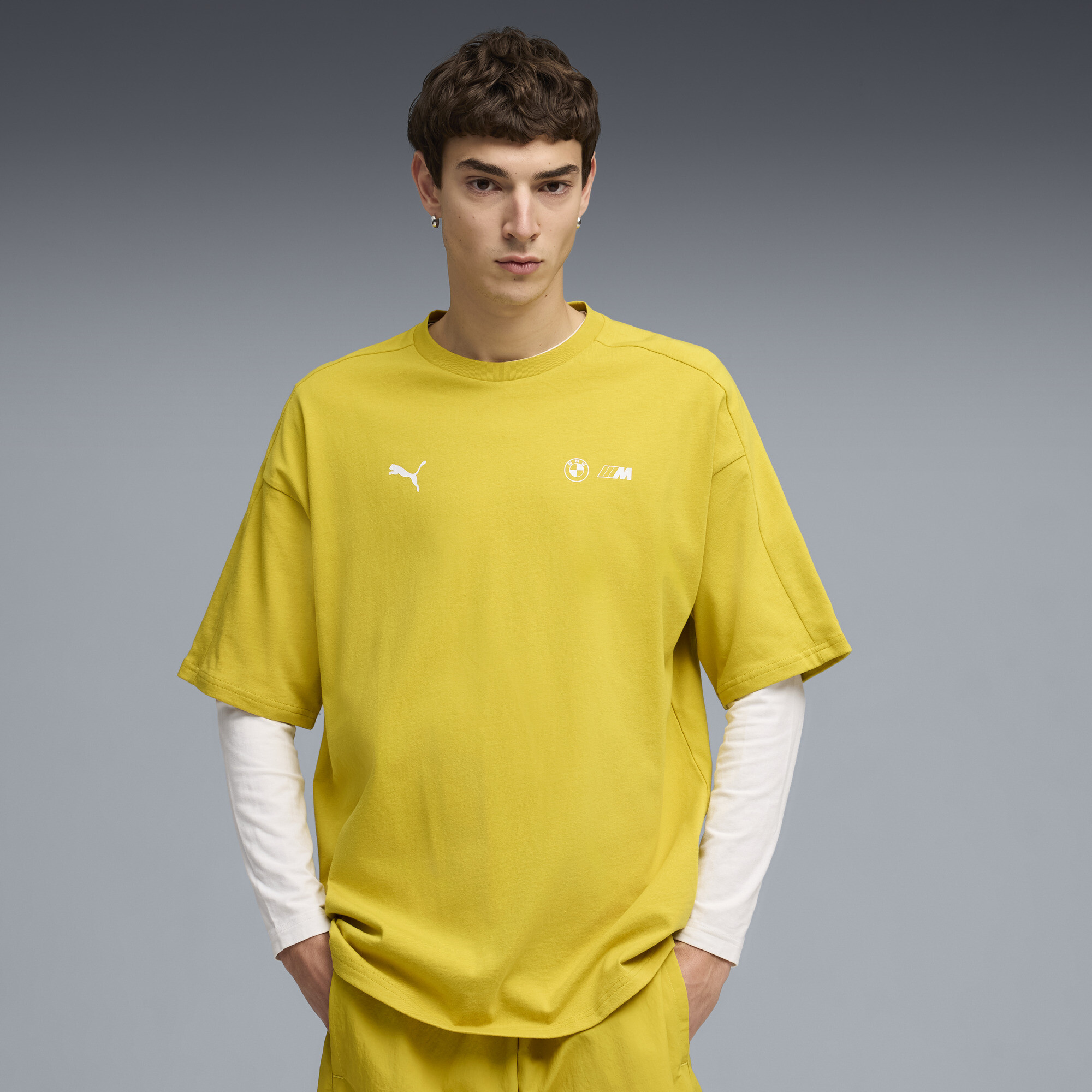 PUMA BMW M Motorsport M3 Men's T7 T-Shirt in Yellow, Size S