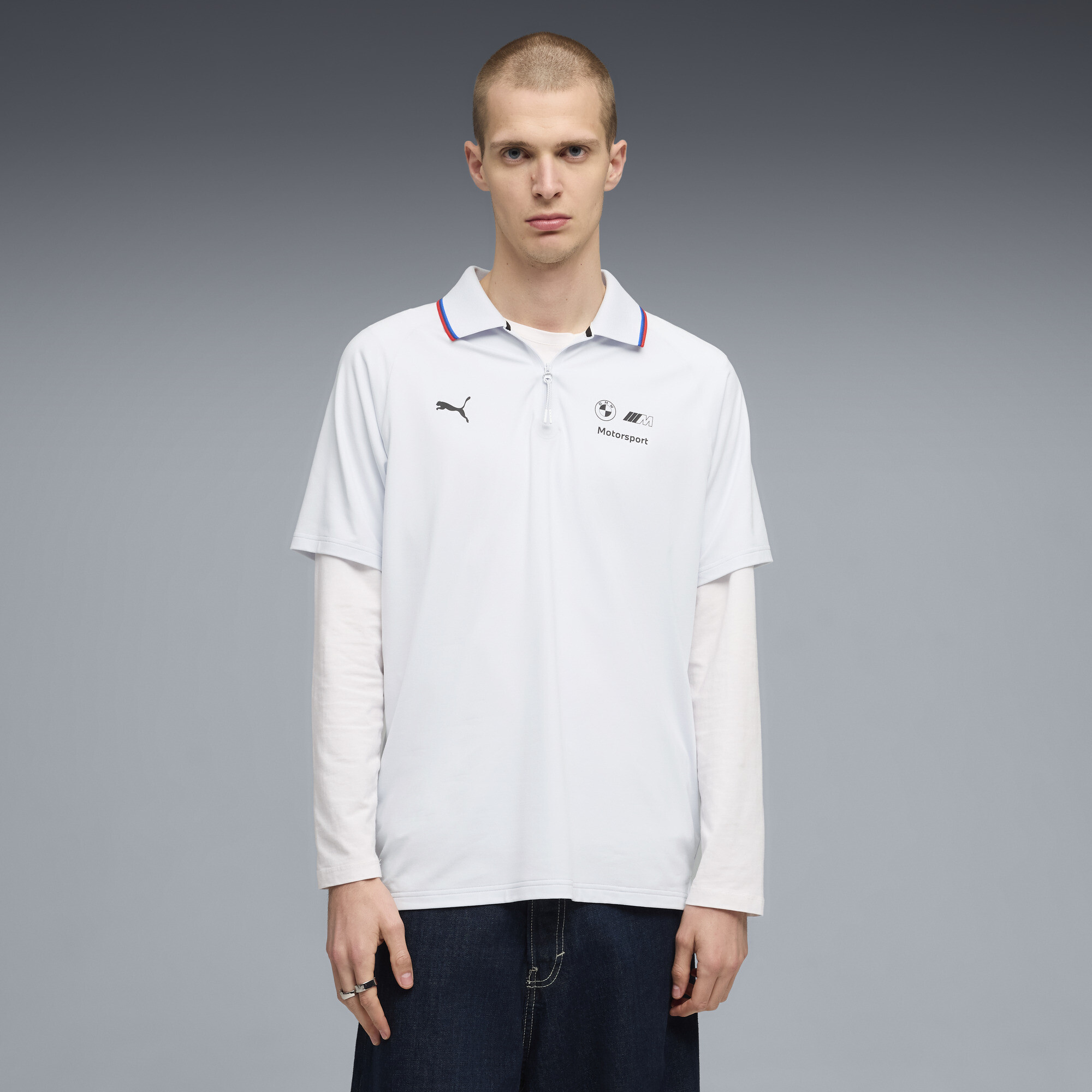 PUMA BMW M MOTORSPORT Sportswear polo voor Heren, Zilver, Maat L thumbnail 4