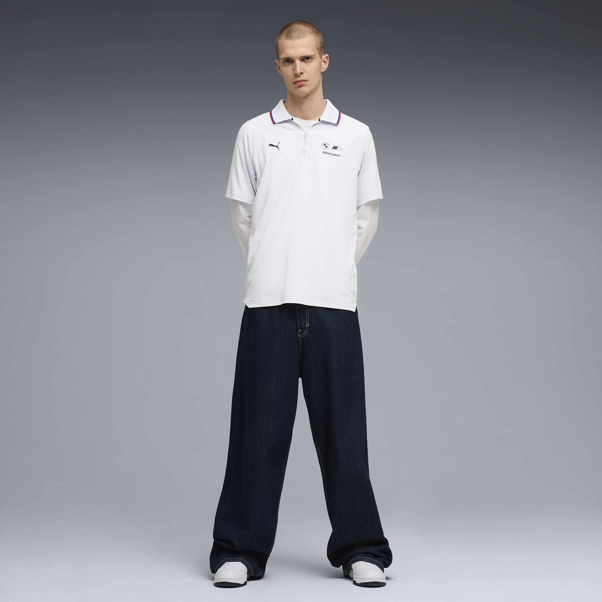 PUMA BMW M MOTORSPORT Sportswear polo voor Heren, Zilver, Maat L thumbnail 2